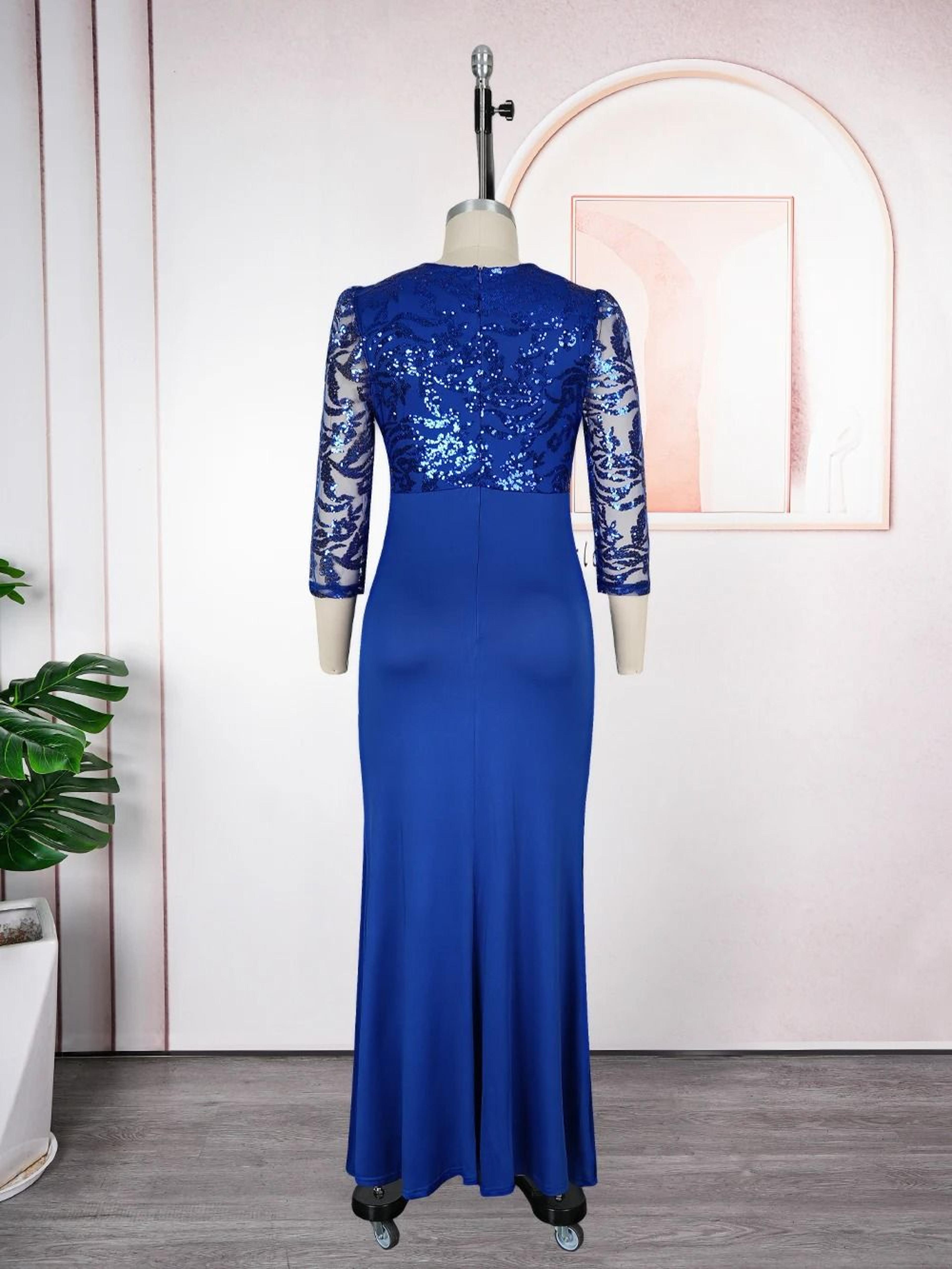 Zarielle African Sequin Bodycon Maxi Dress 5