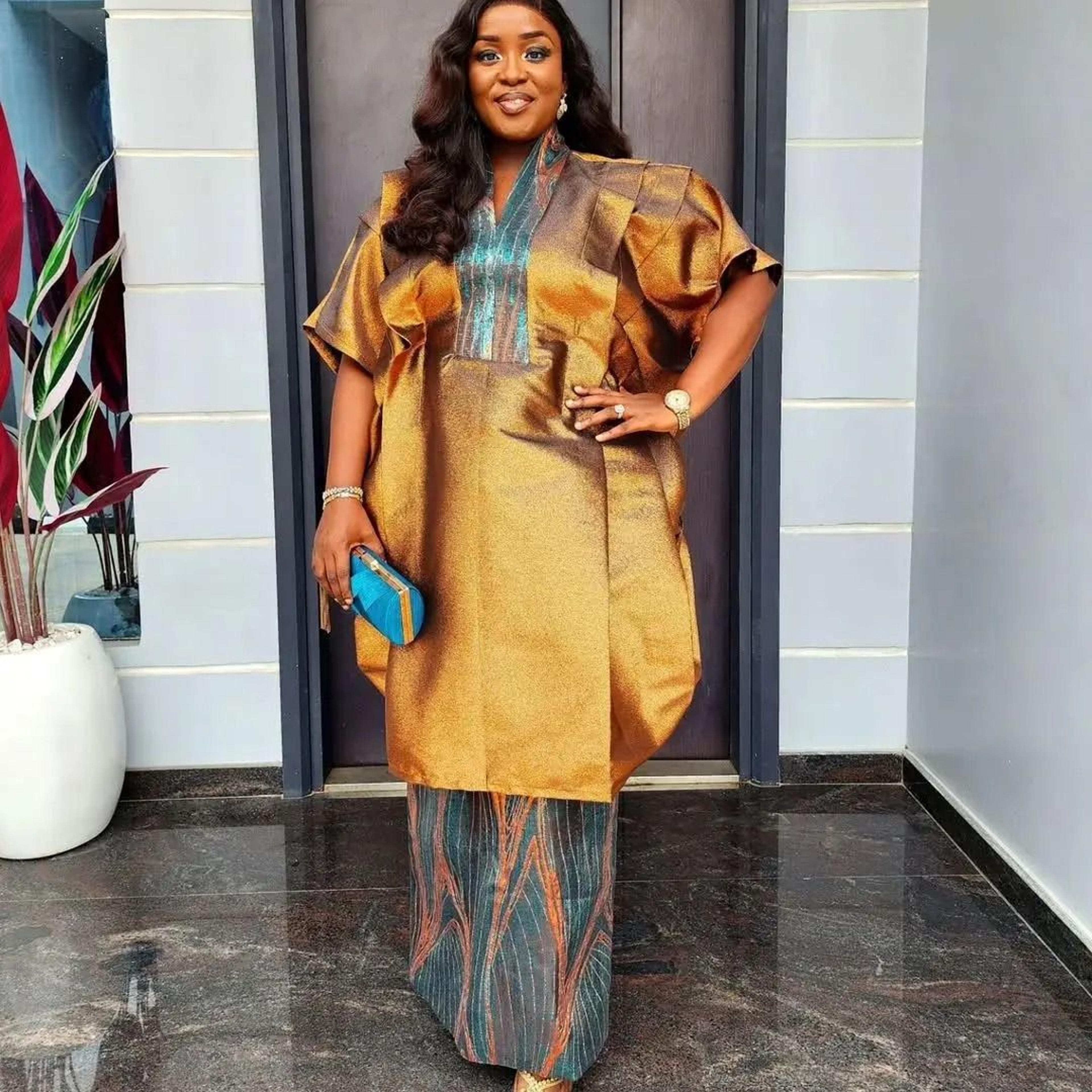 afribelle elegant ankara two piece skirt set
