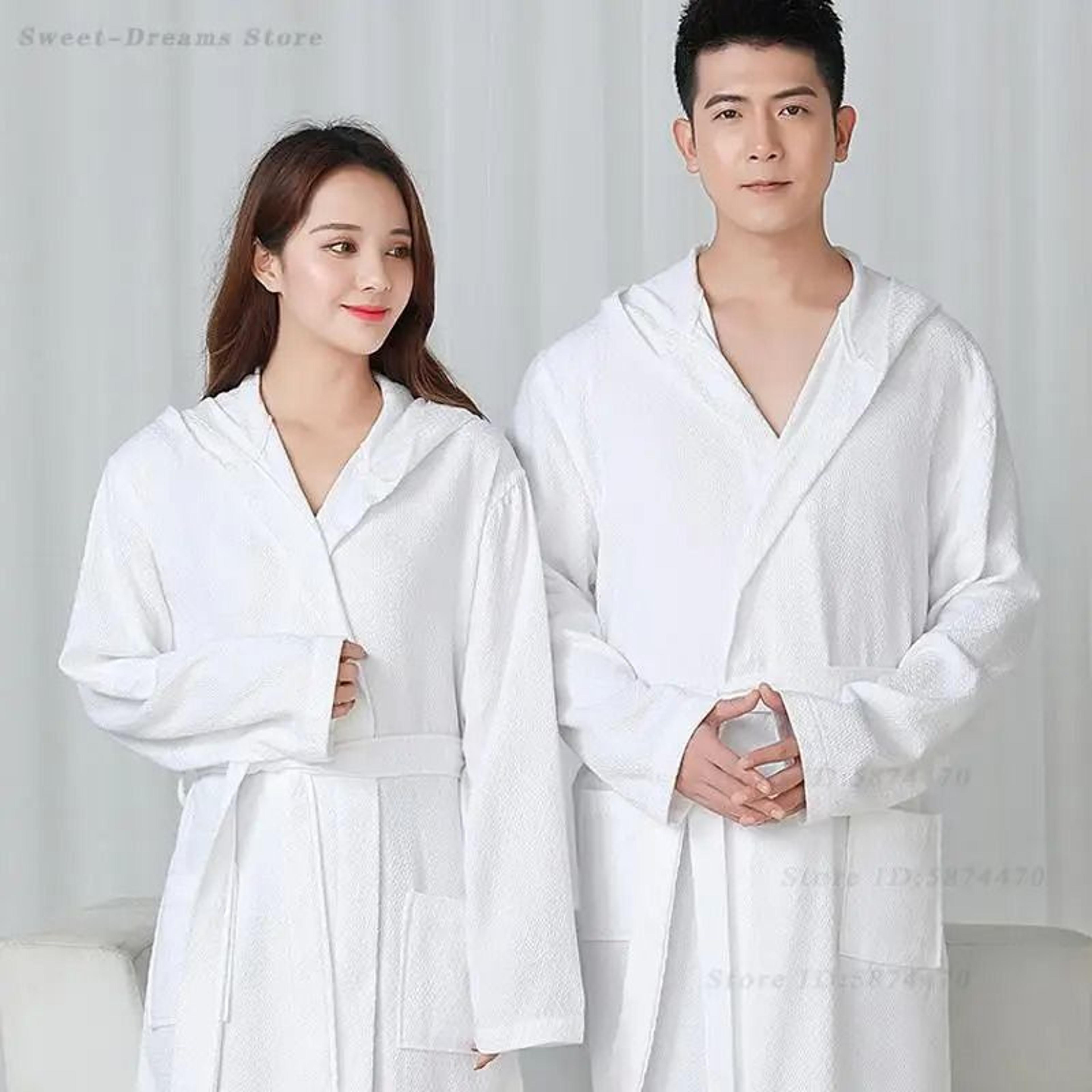 CozyHaven Cotton Waffle Hooded Bathrobe 0