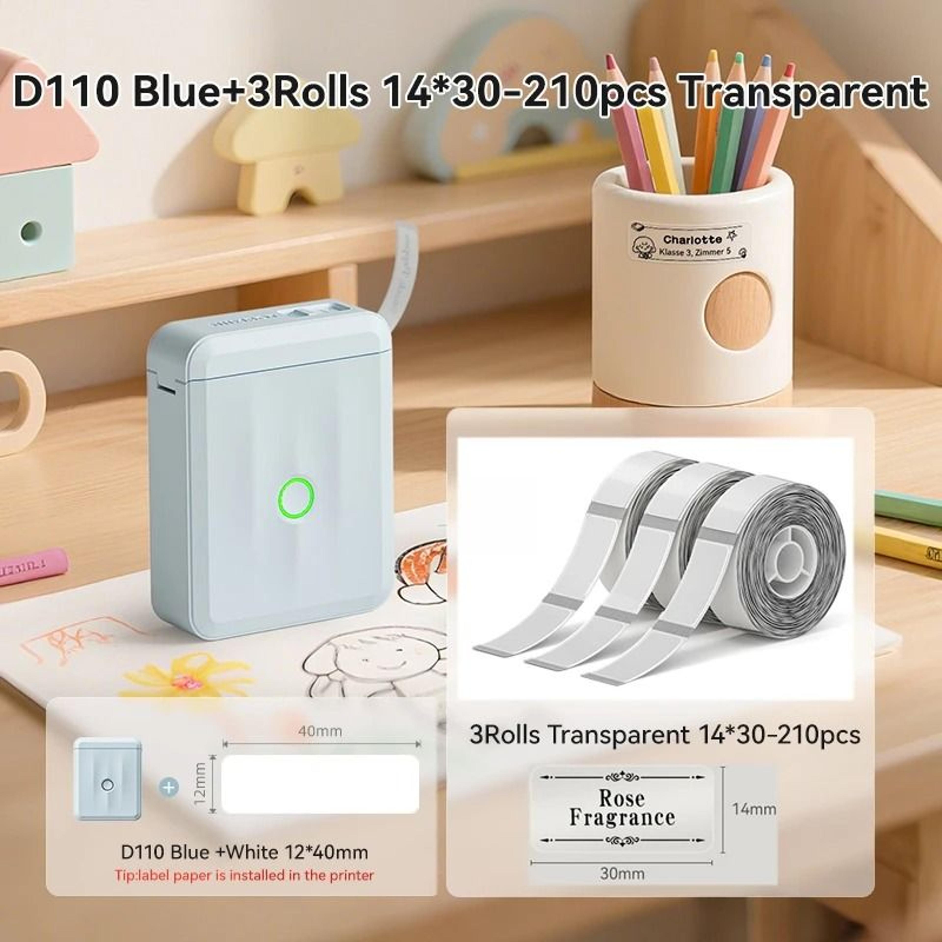 LabelMate D110 Mini Wireless Thermal Label Printer 10