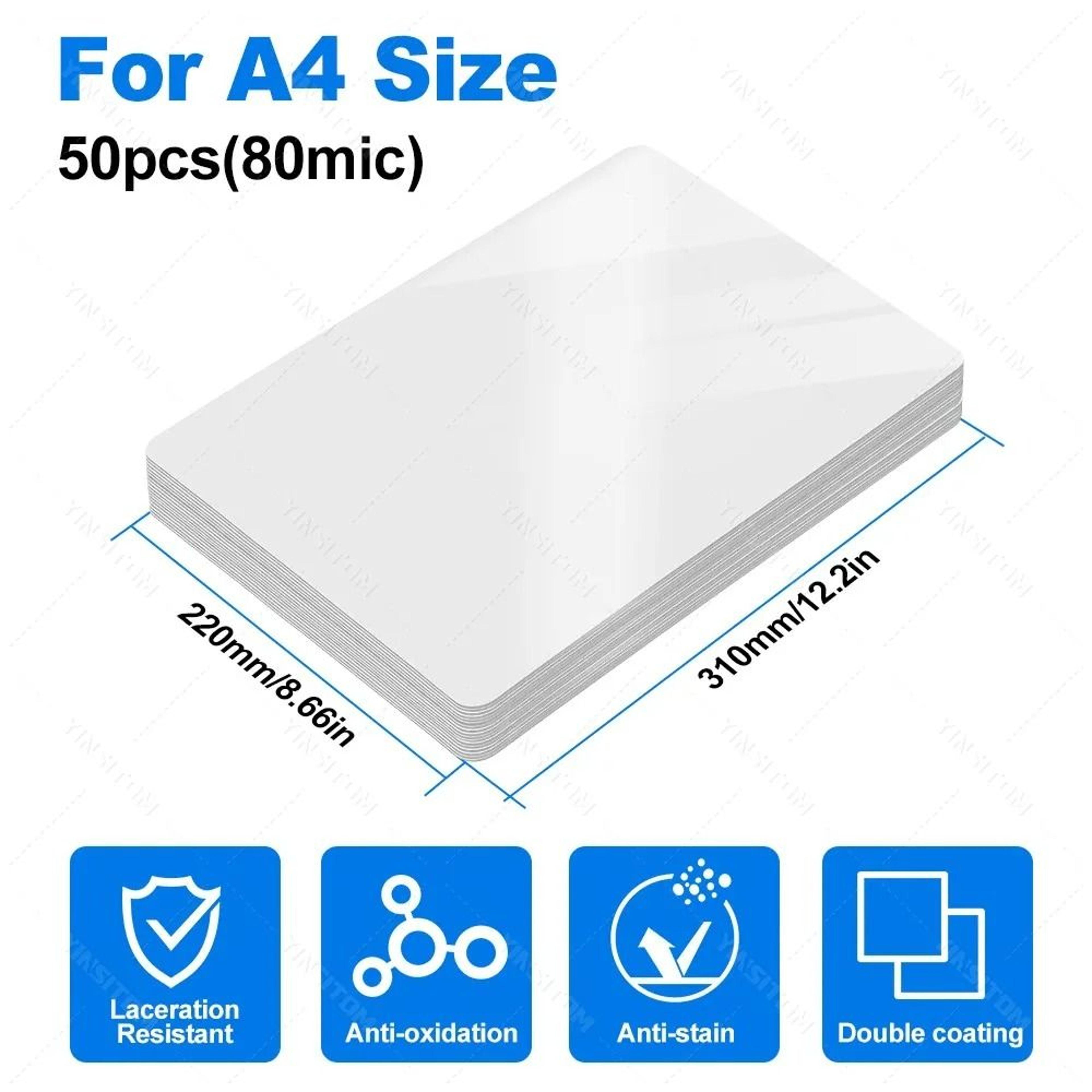 ClearShield Thermal Laminating Film Sheets 50 Pack 8