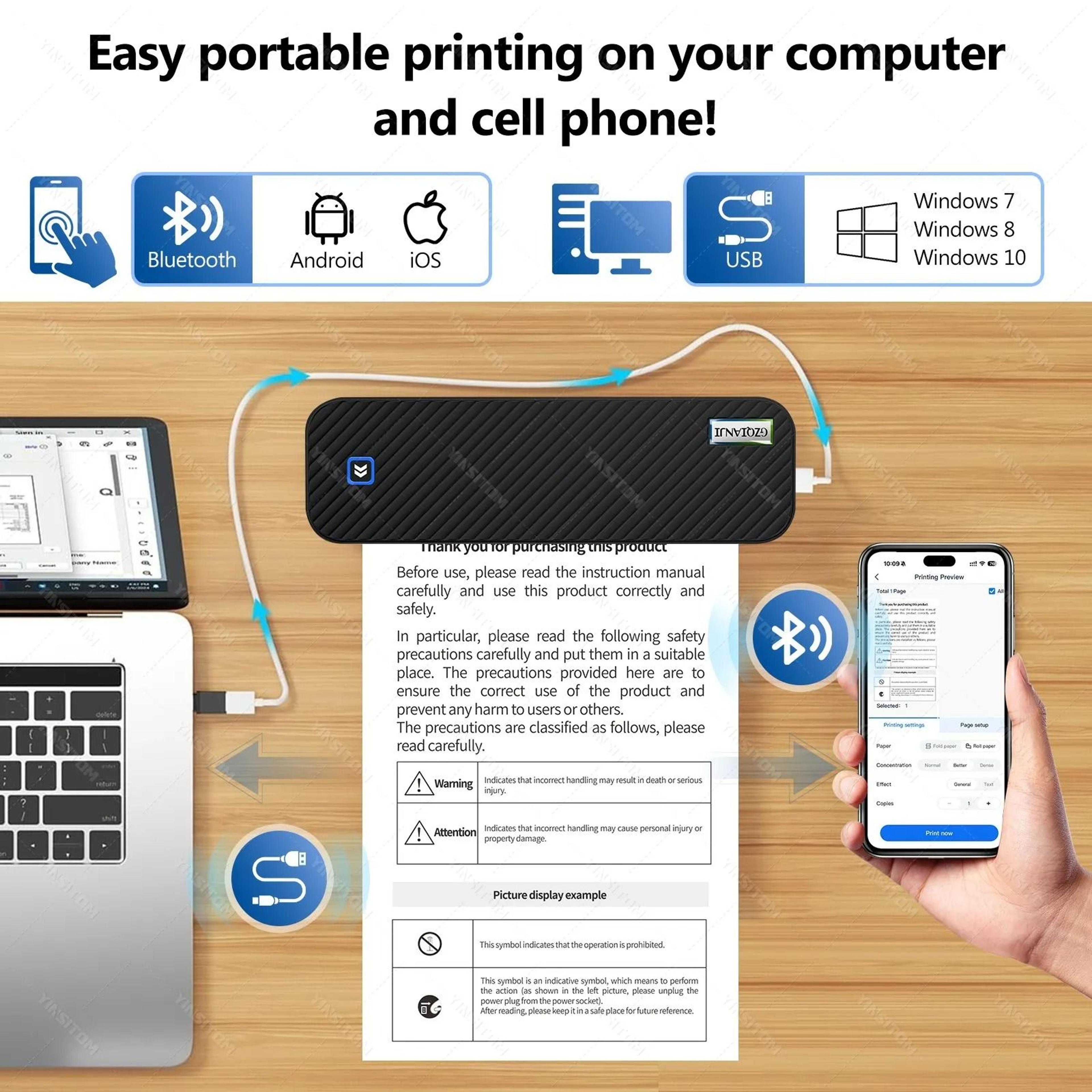 PrintEase Portable Bluetooth Thermal Printer 2