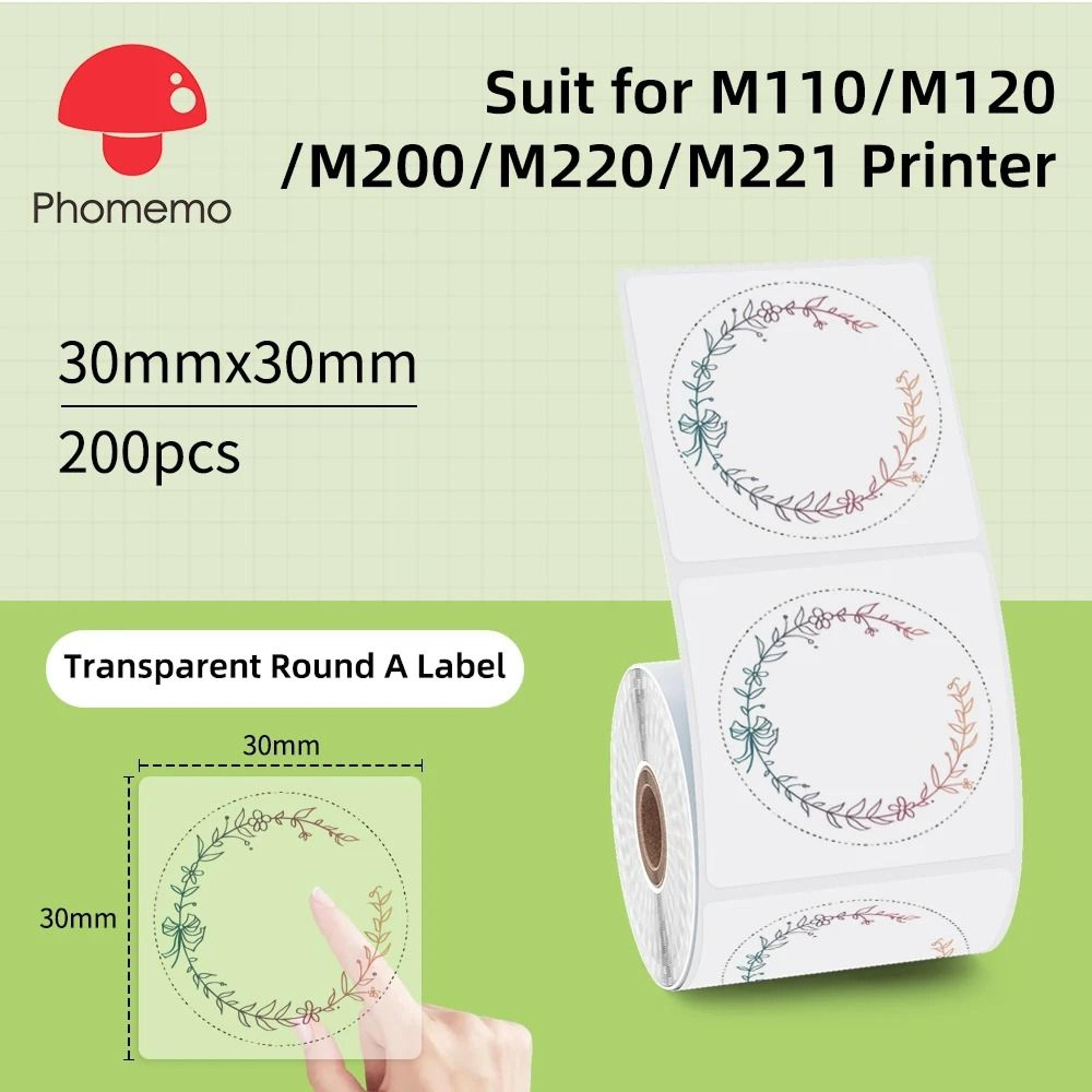 ClearMark Phomemo Transparent Thermal Label Roll 7