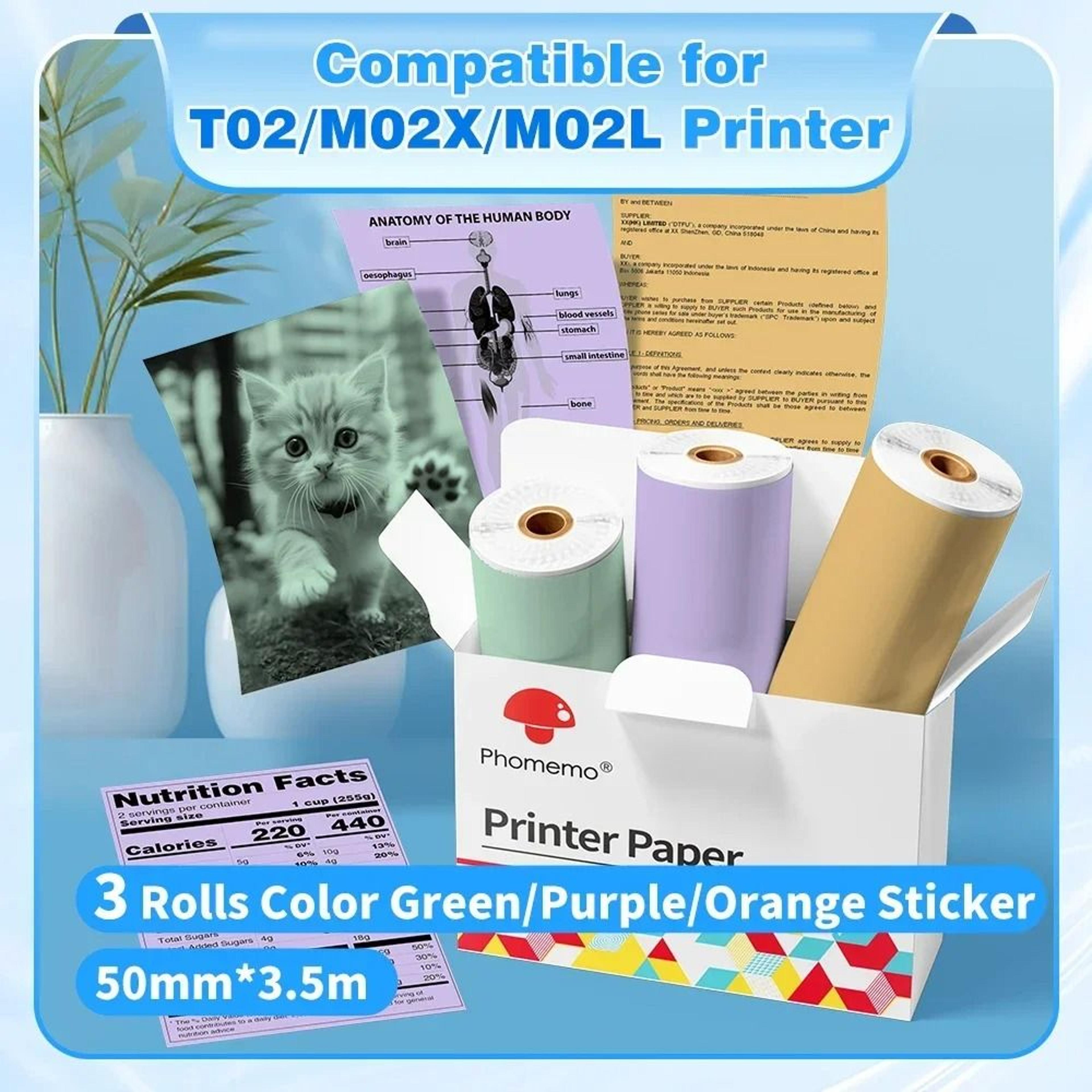 Phomemo MiniPrint Clear White Thermal Sticker Rolls 9
