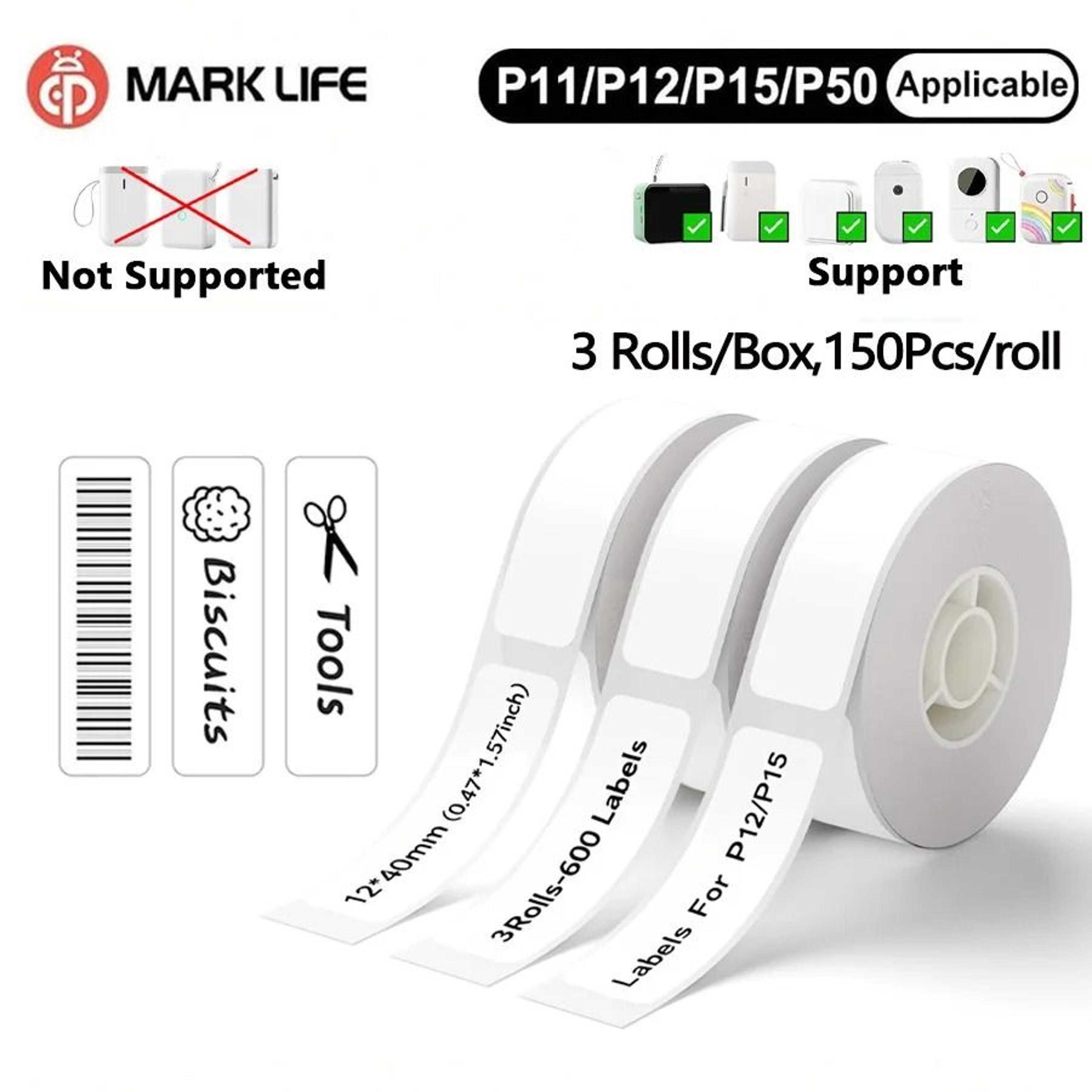 Marklife P15 MultiFit Thermal Label Sticker Rolls 1