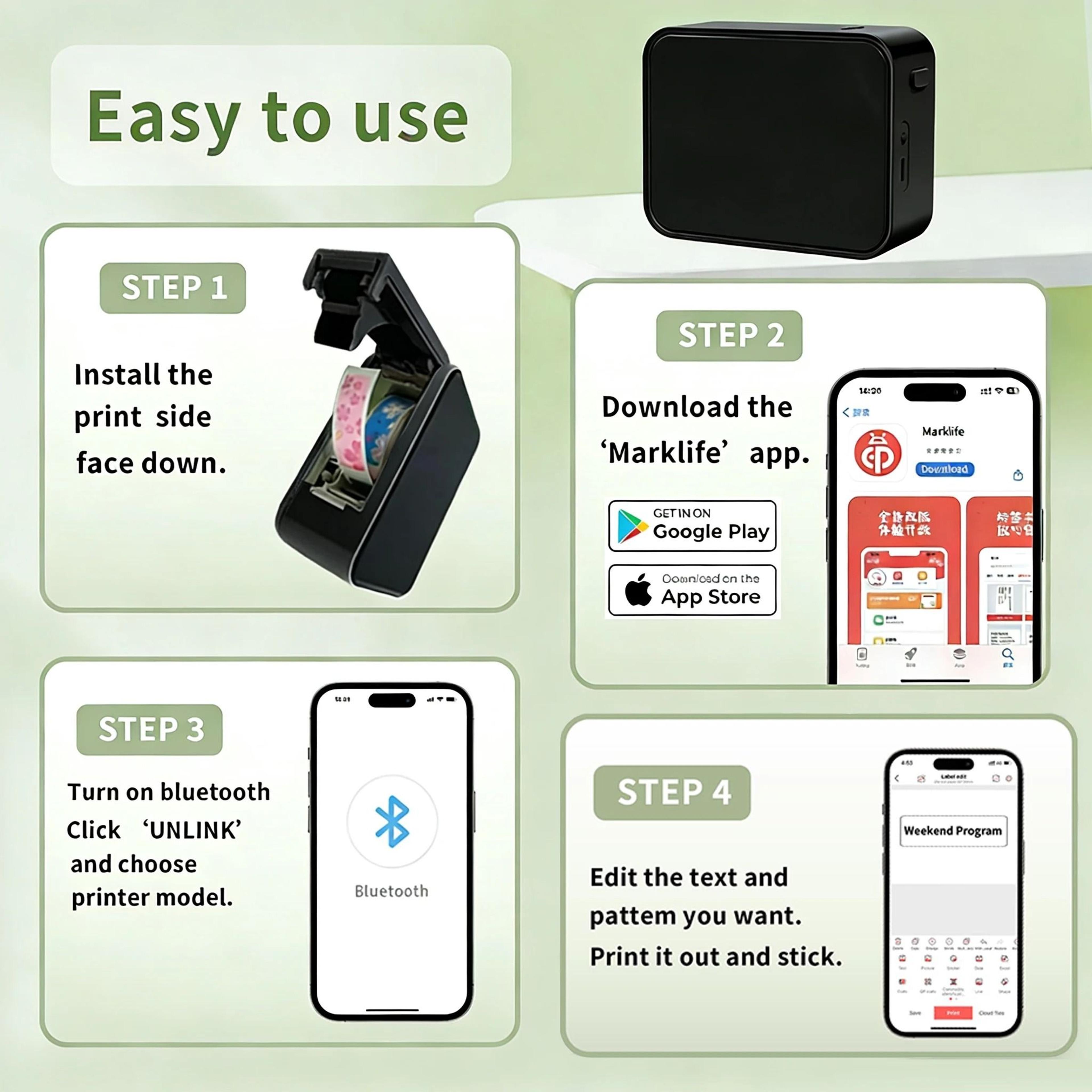 Marklife P15 Smart Wireless Bluetooth Label Maker 4