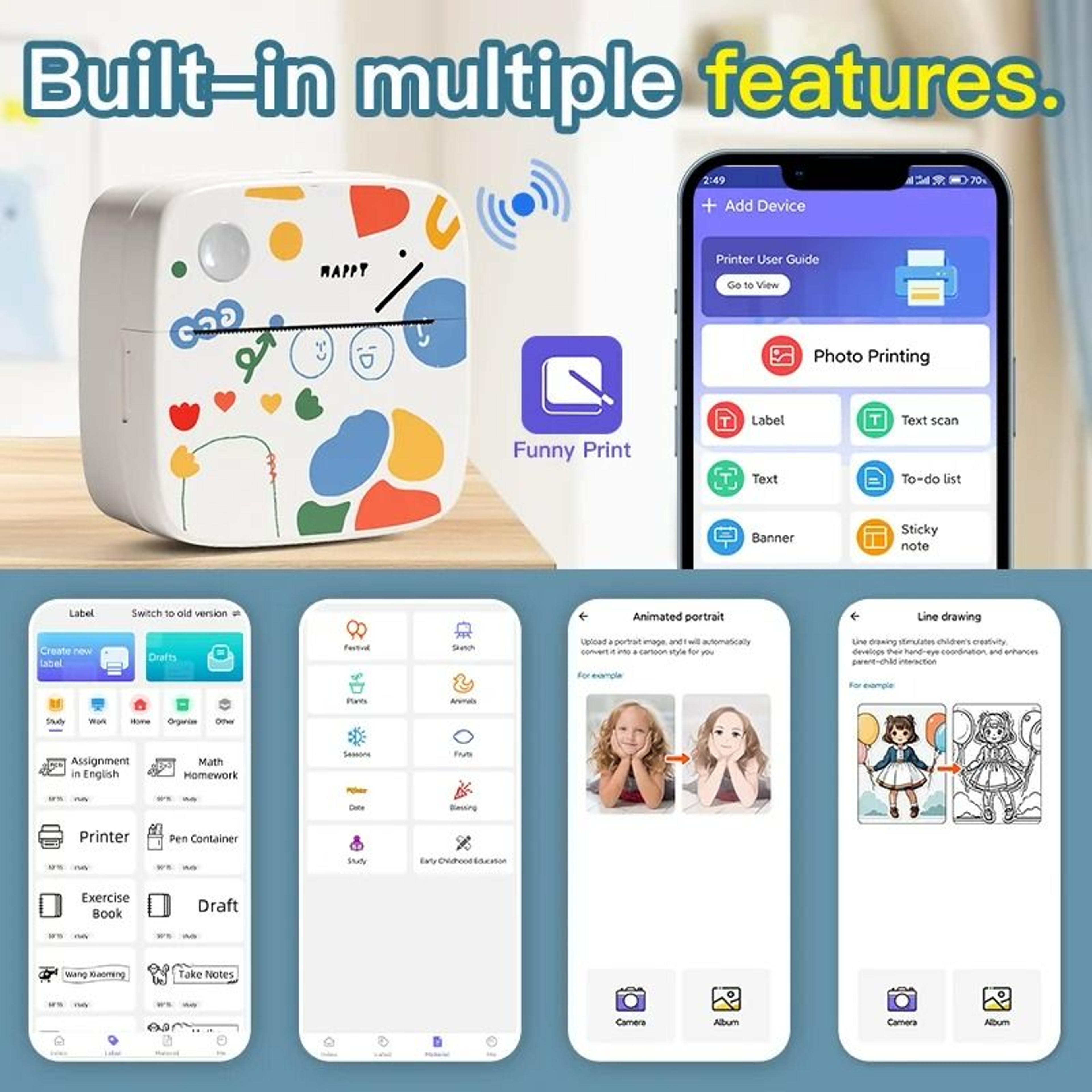 DoodleMate D2 Wireless Mini Thermal Printer For Stickers And Photos 5