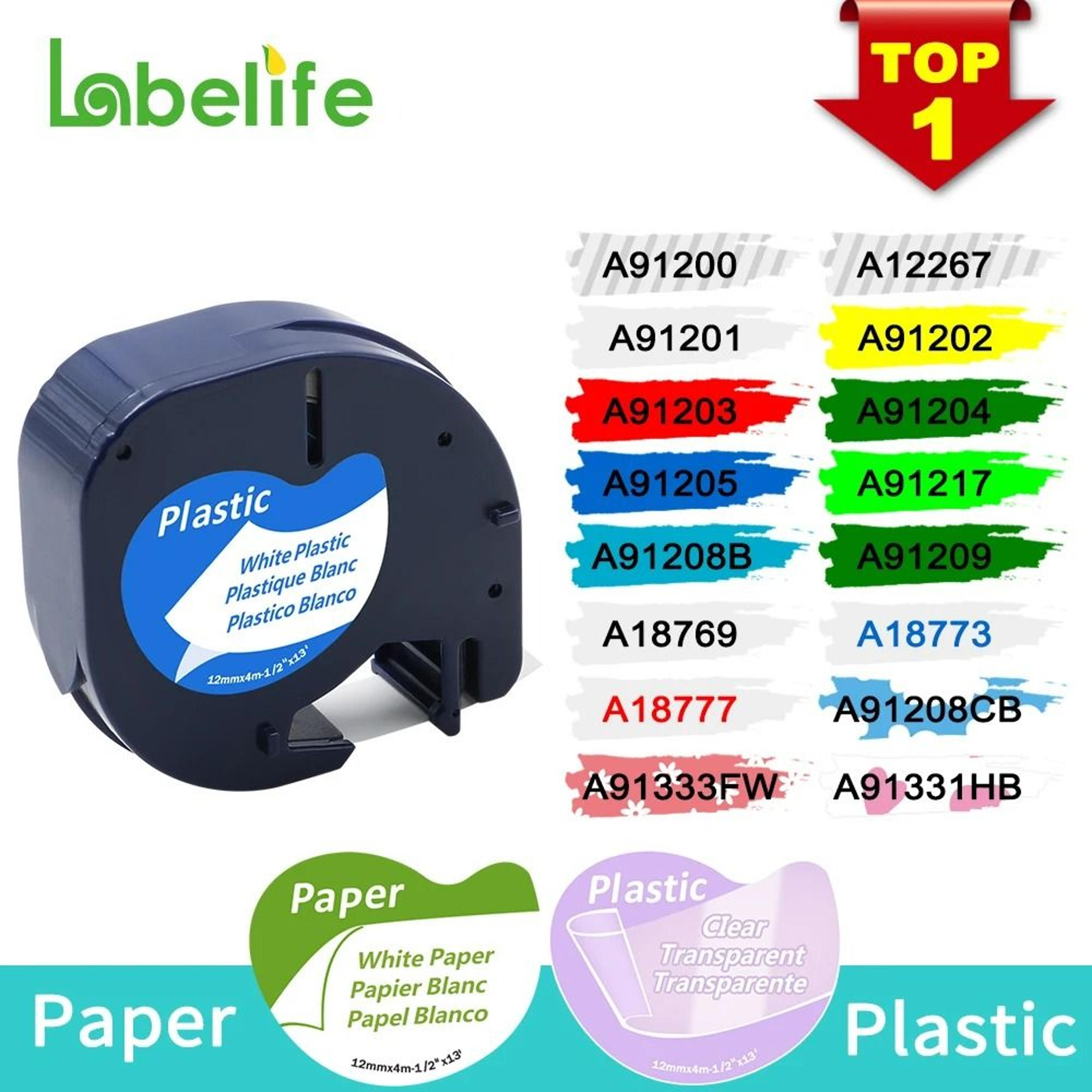 LabelNest Plastic Label Tape For DYMO LetraTag Printers 1