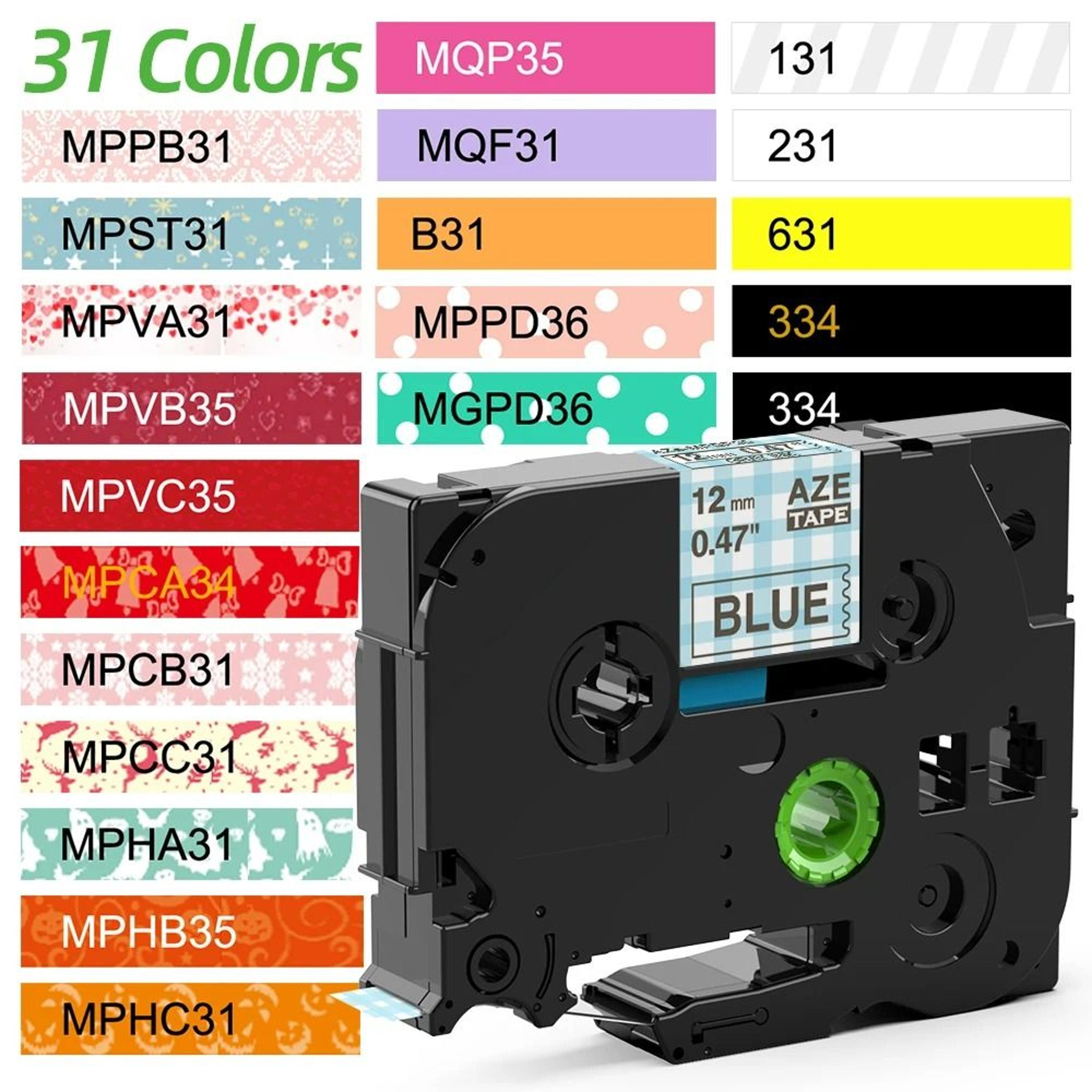 PatternNest 12mm Decorative Label Tape For Brother Ptouch Printers 1