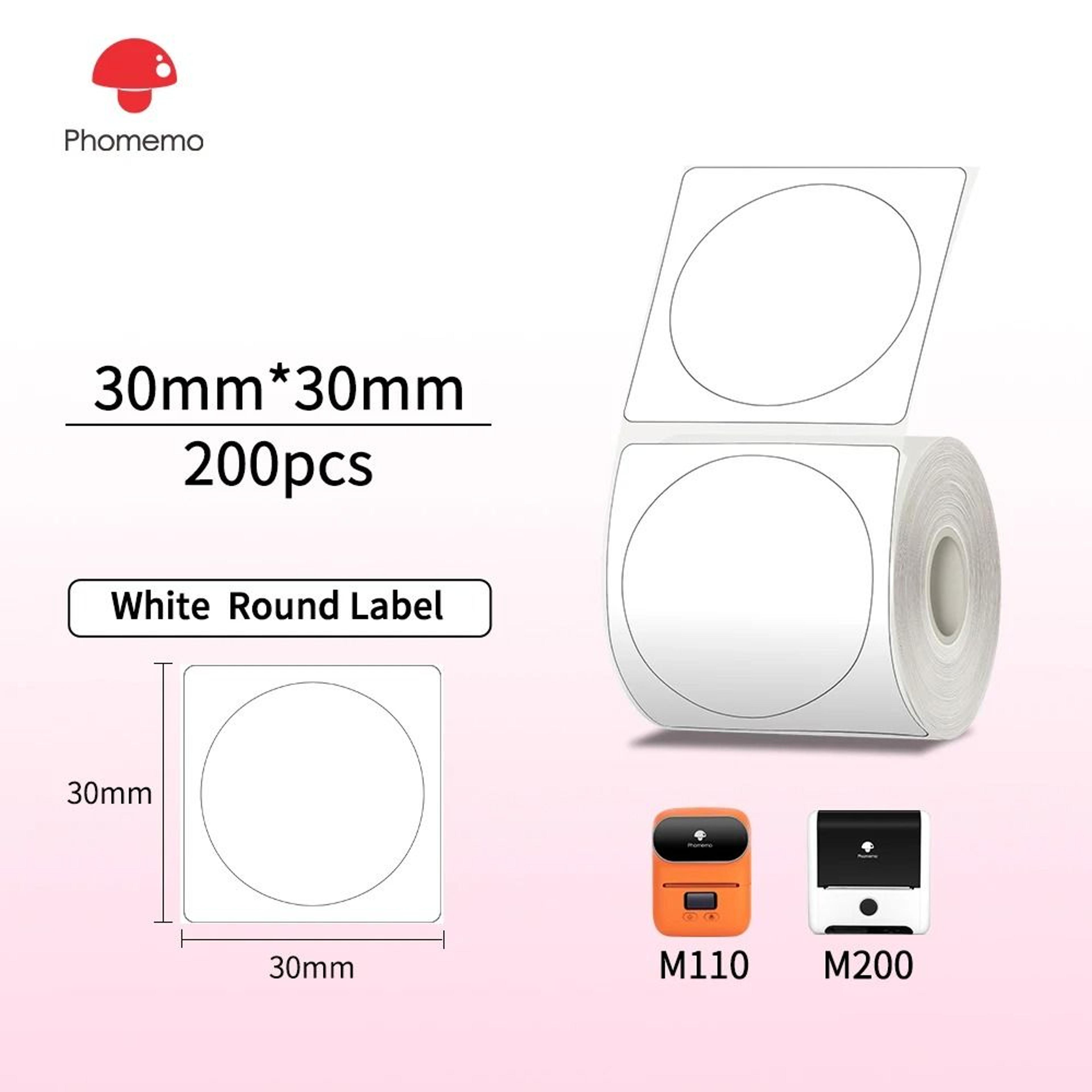 Phomemo Clear Round Thermal Sticker Labels 25