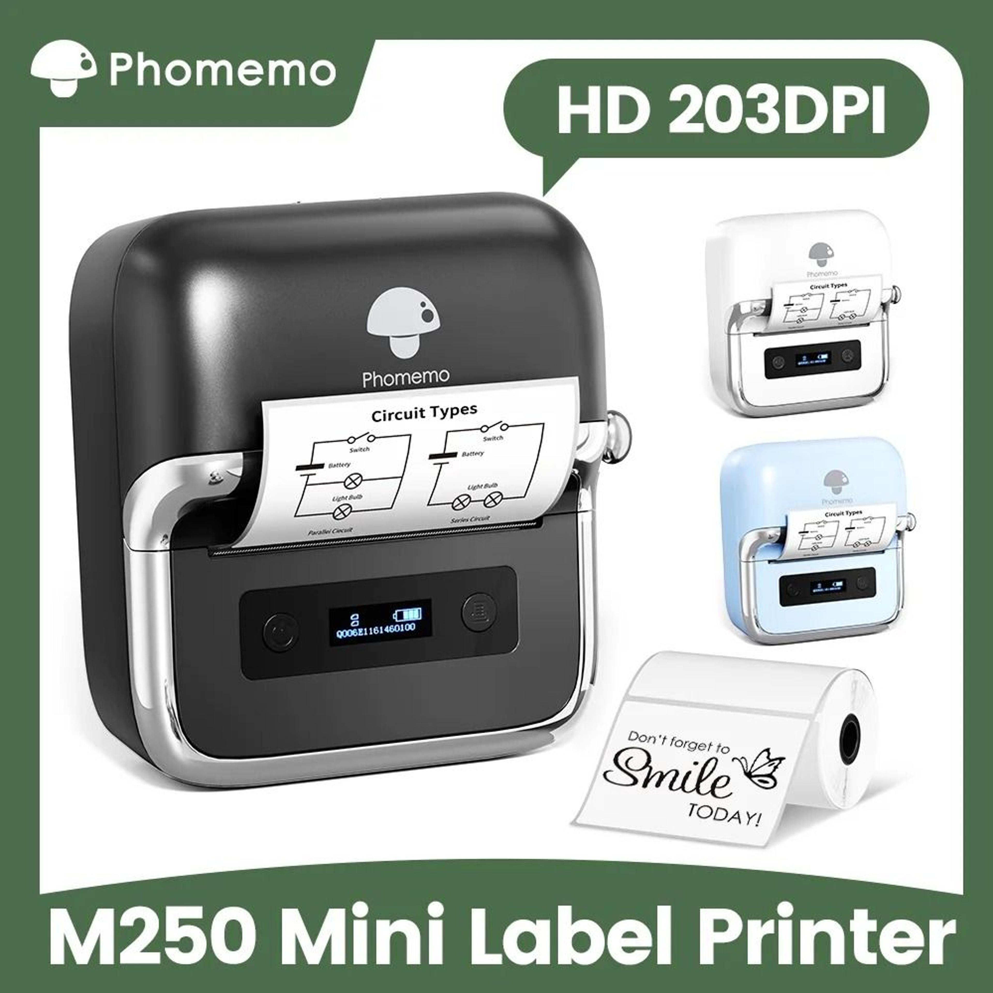 phomemo m250 portable bluetooth barcode label printer