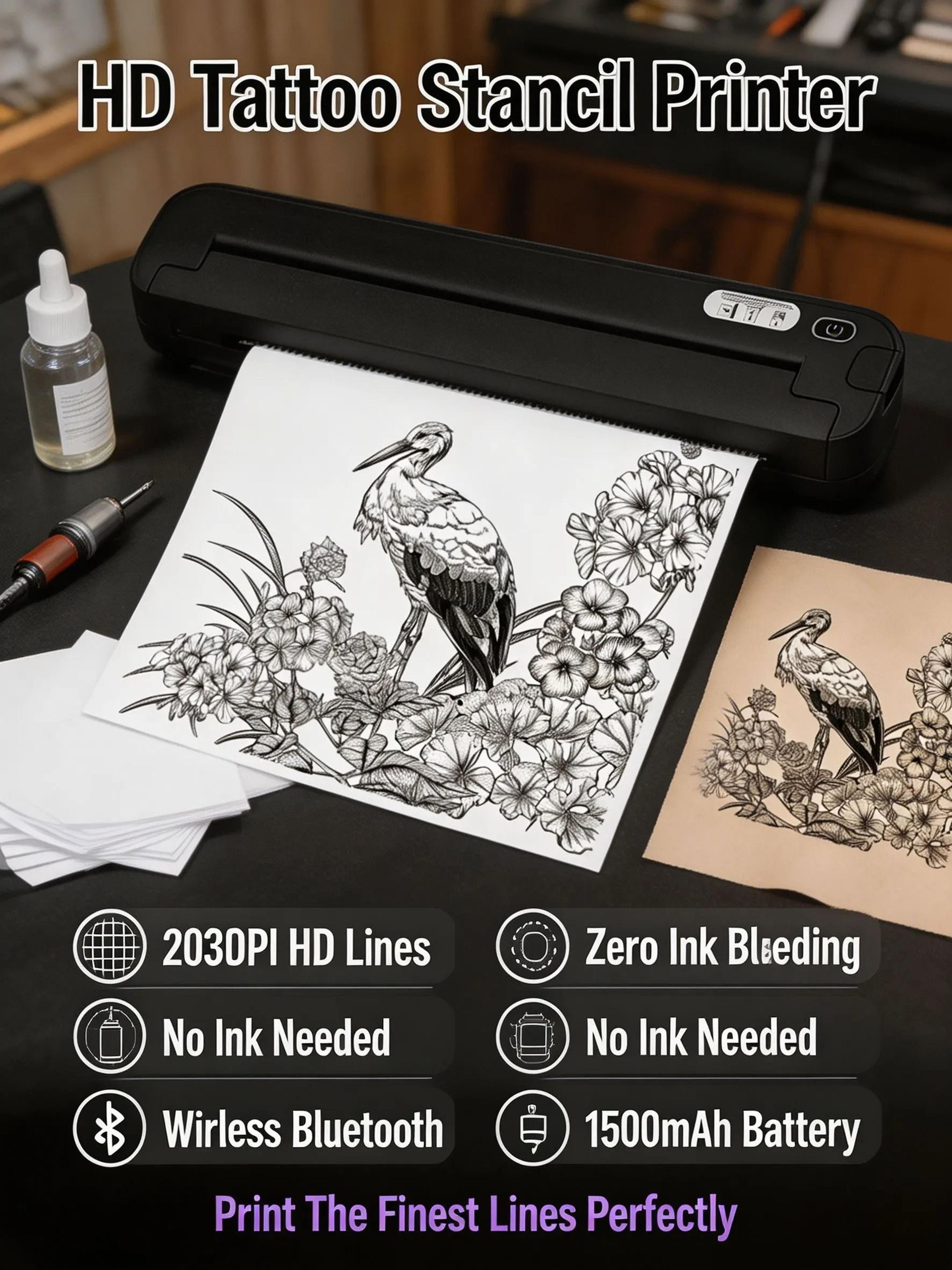 InkFree Wireless Bluetooth Tattoo Stencil Printer 5
