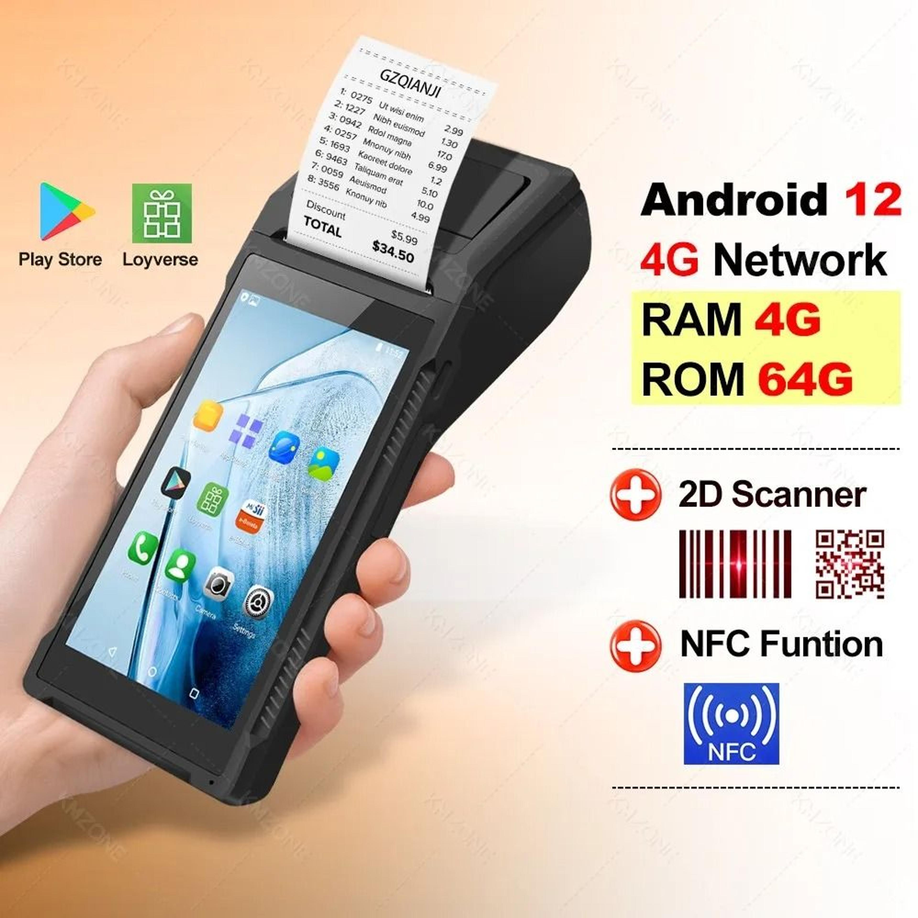 SmartPOS Android Handheld Receipt Printer Terminal 13