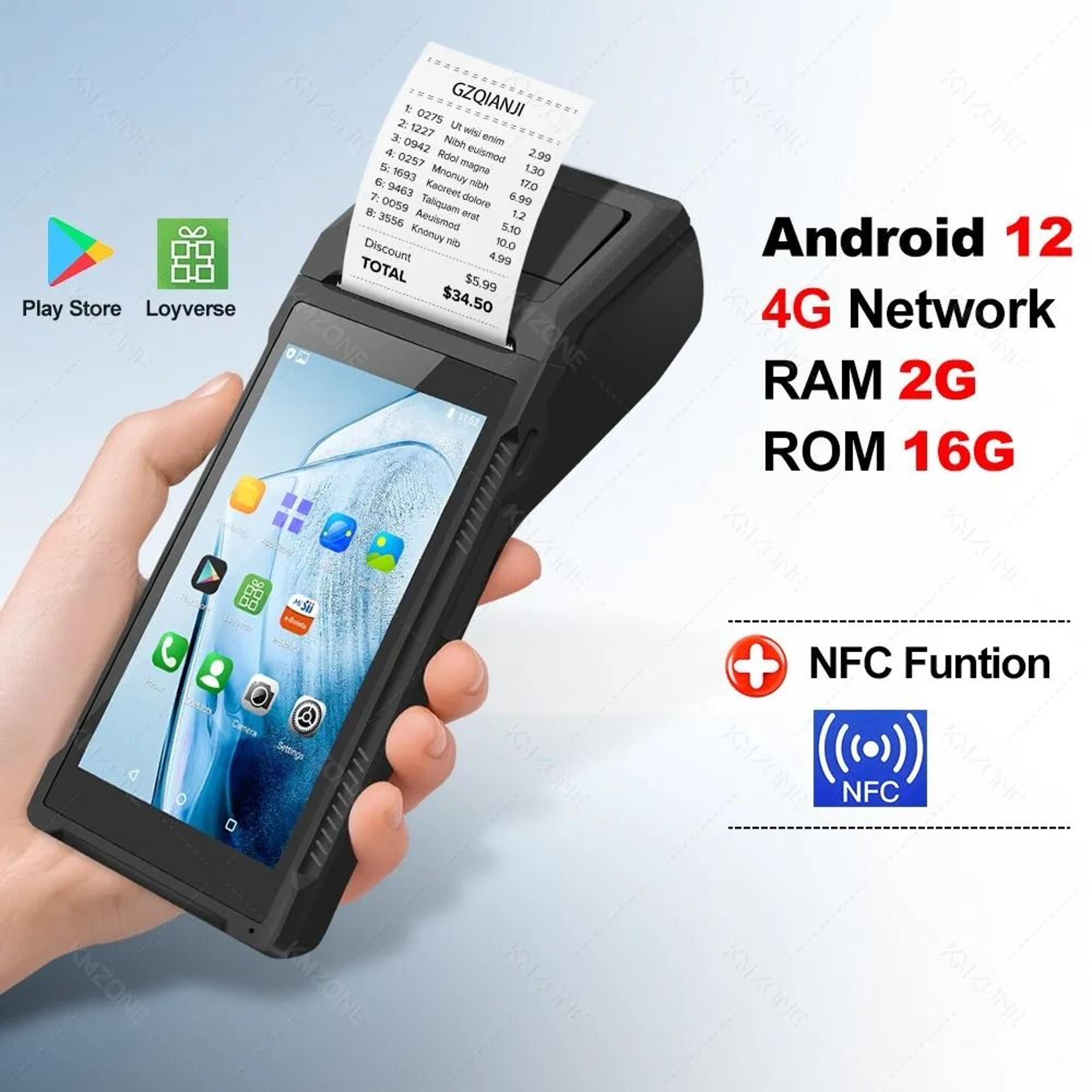 SmartPOS Android Handheld Receipt Printer Terminal 9