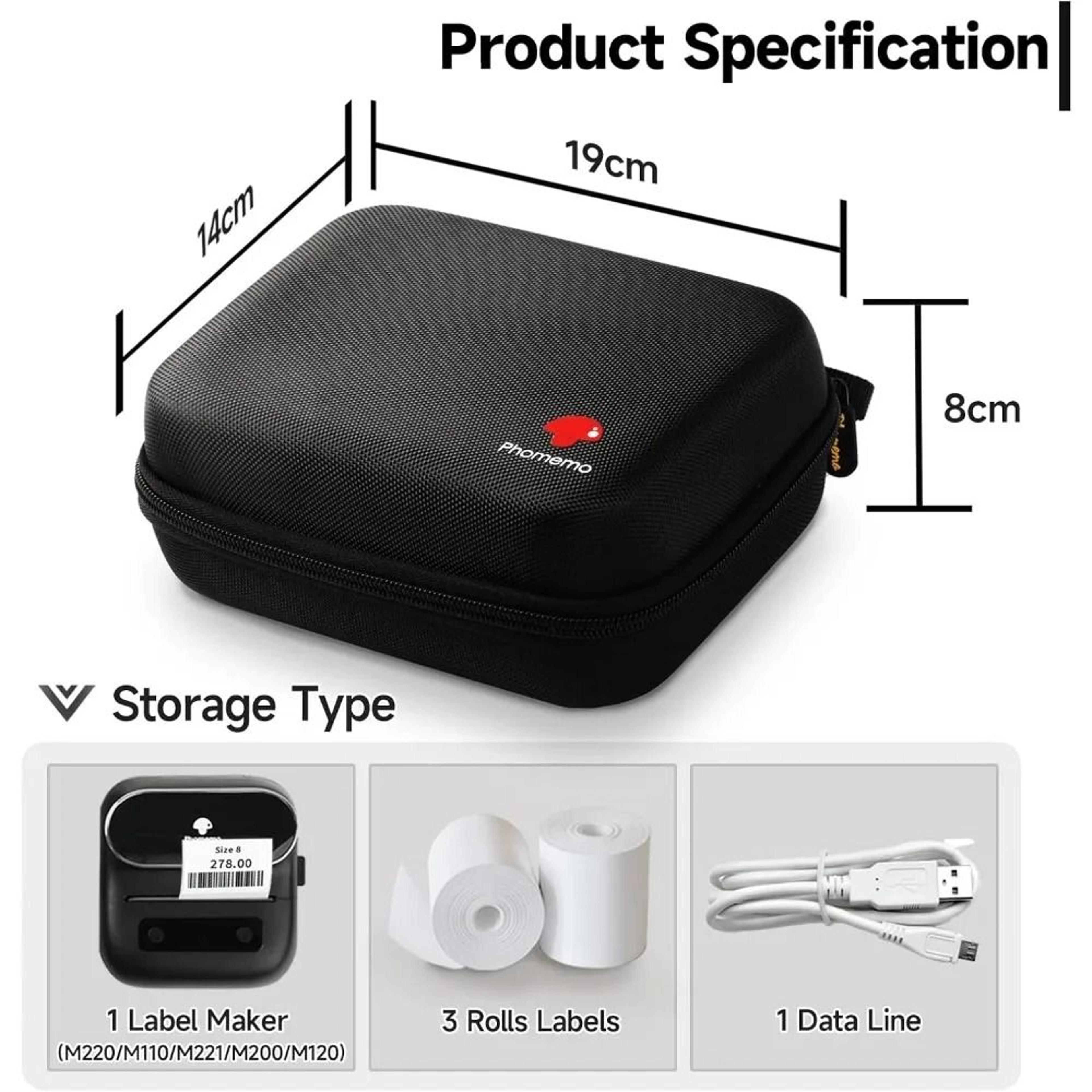 LabelNest Portable Printer Mesh Storage Case 3