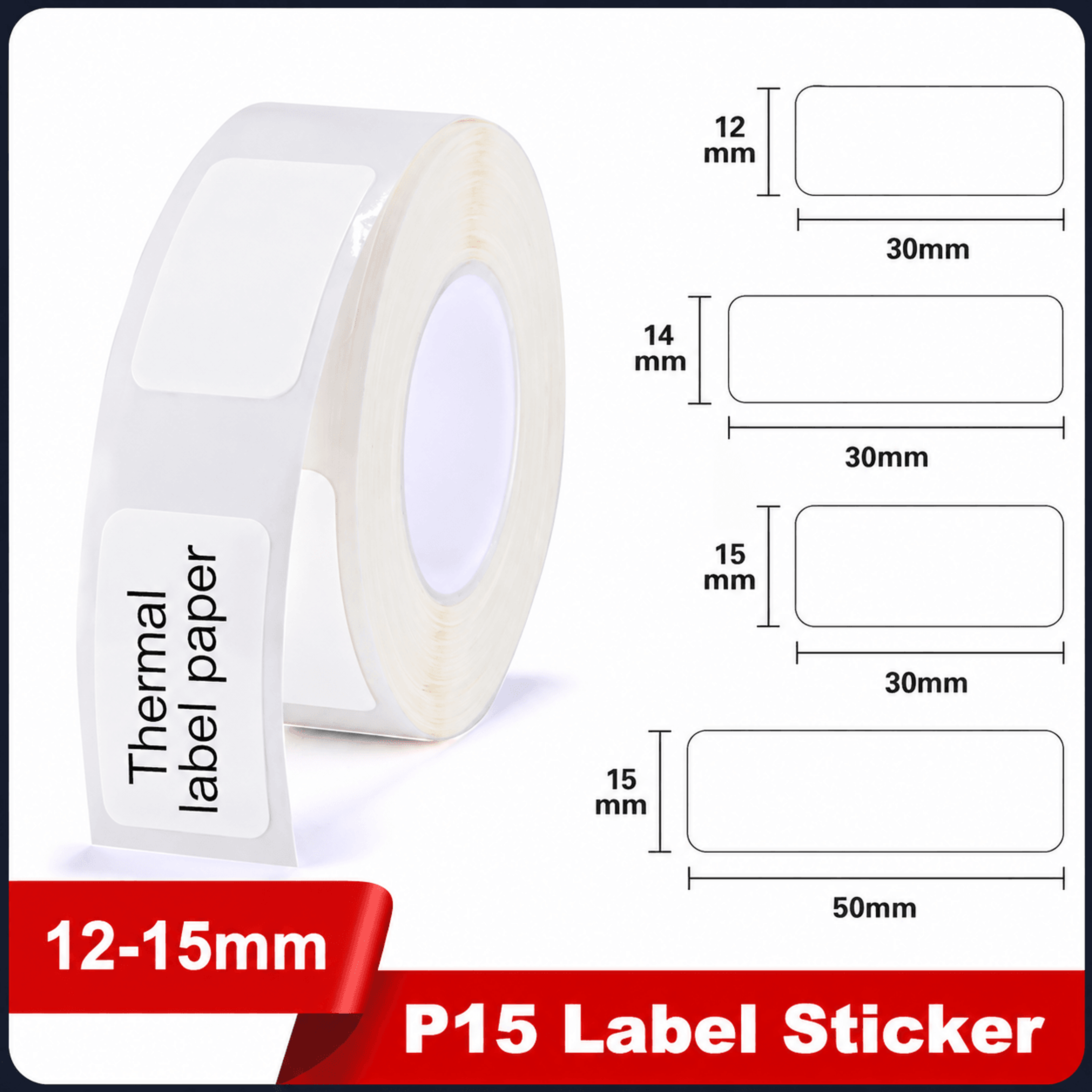 p15 waterproof colorful thermal label tape