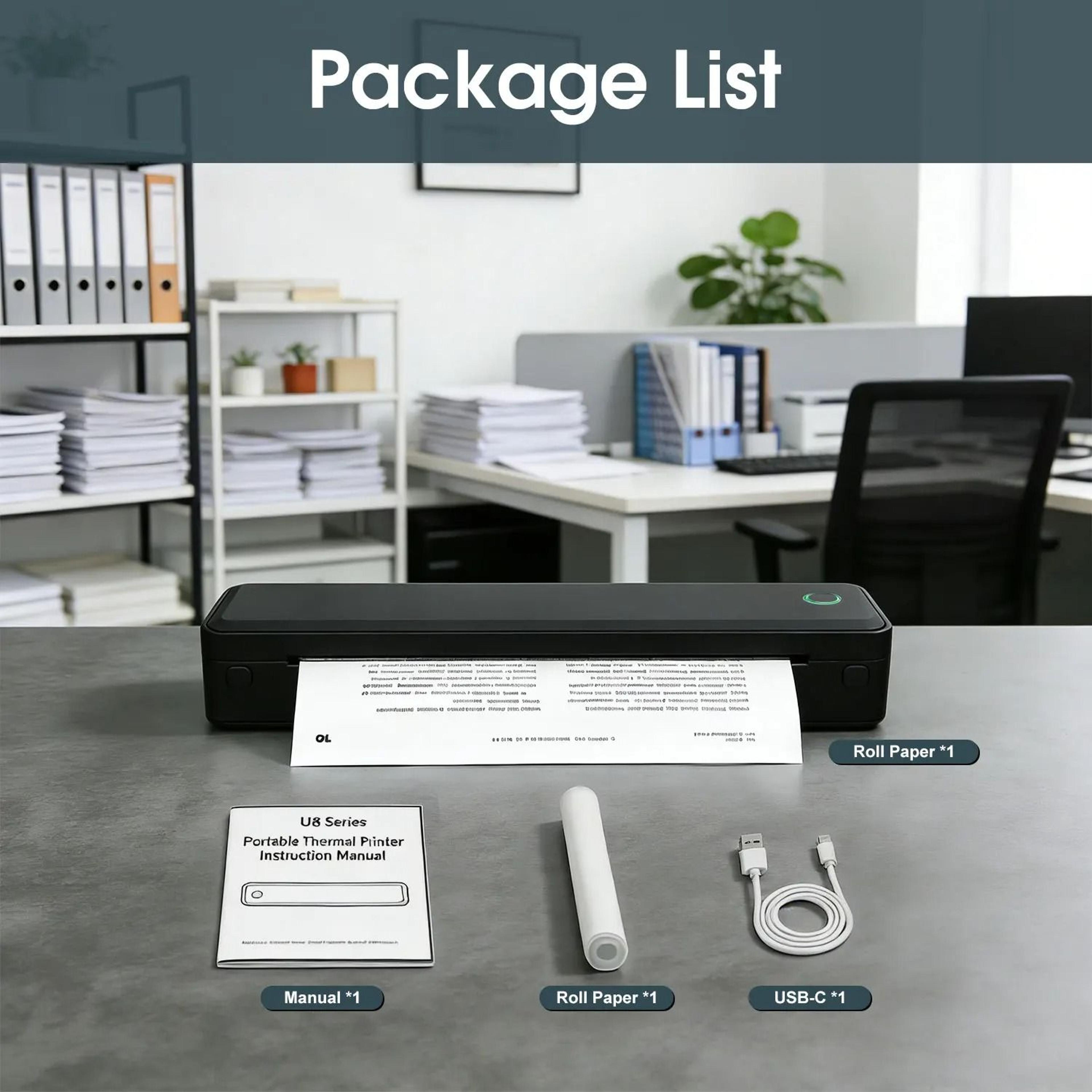 A4 Wireless 203DPI Portable Thermal Printer 10