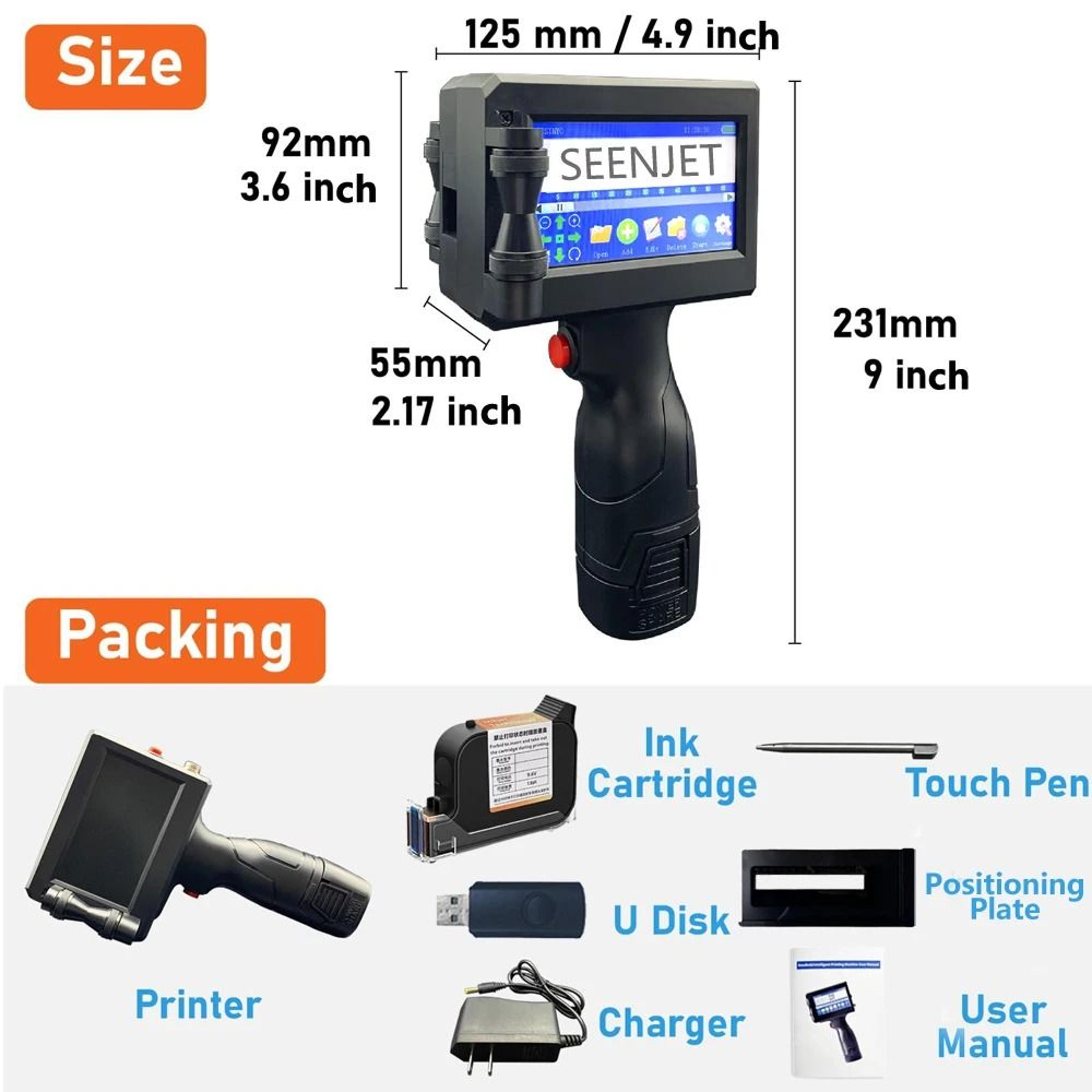 SEENJET Handheld Inkjet Coding Printer 4