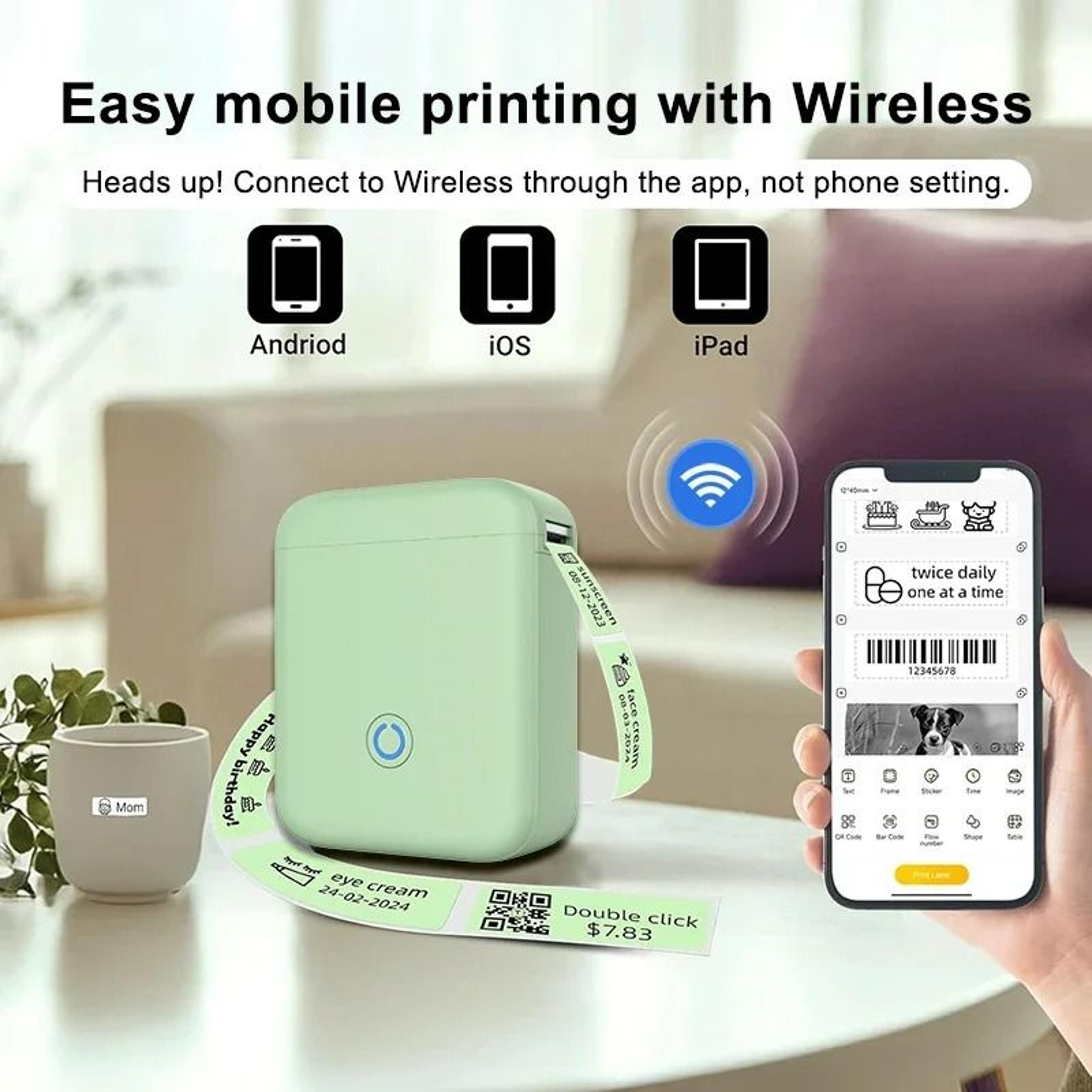 p11 bluetooth mini thermal label printer
