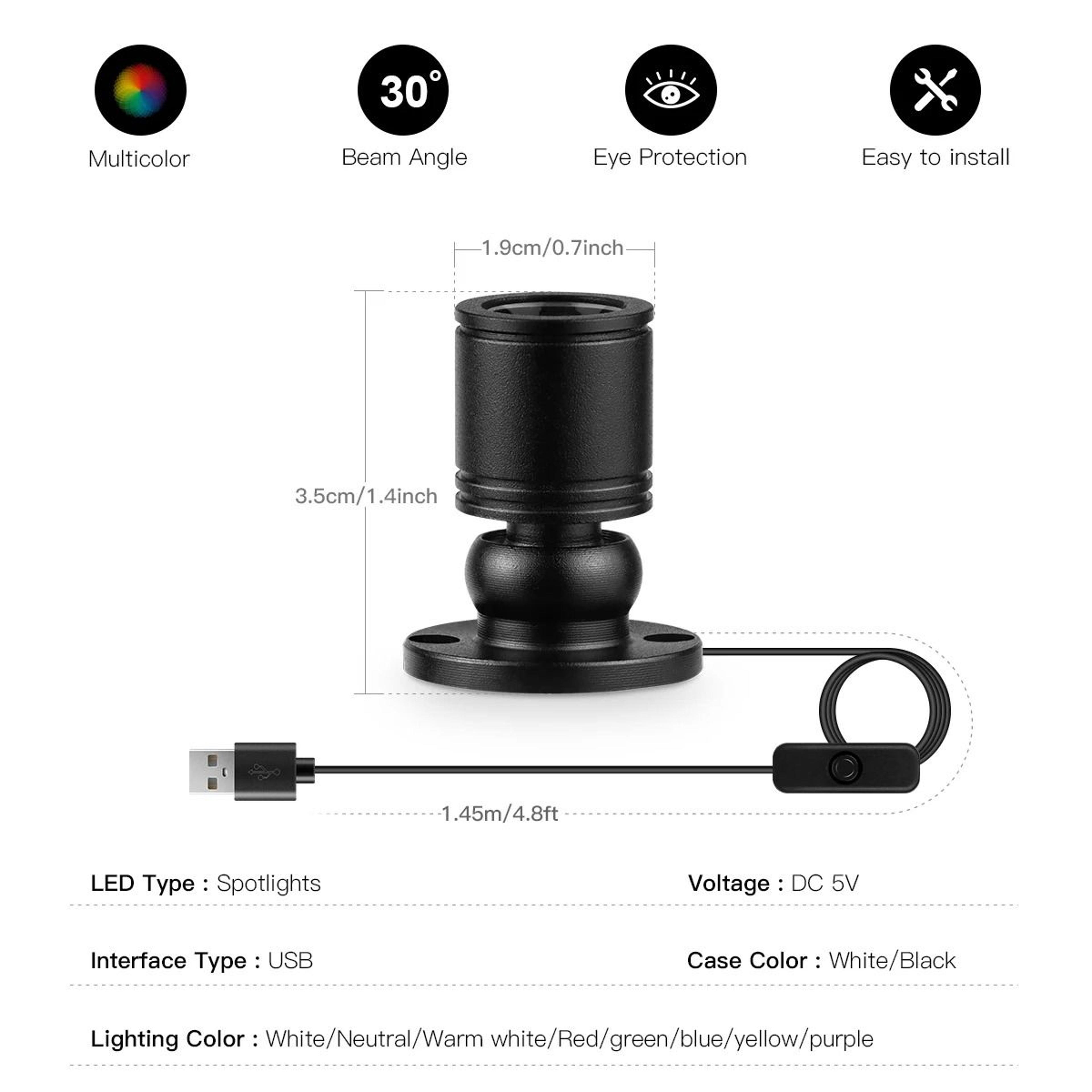 PrismSpot USB Rotatable Mini Spotlight 1