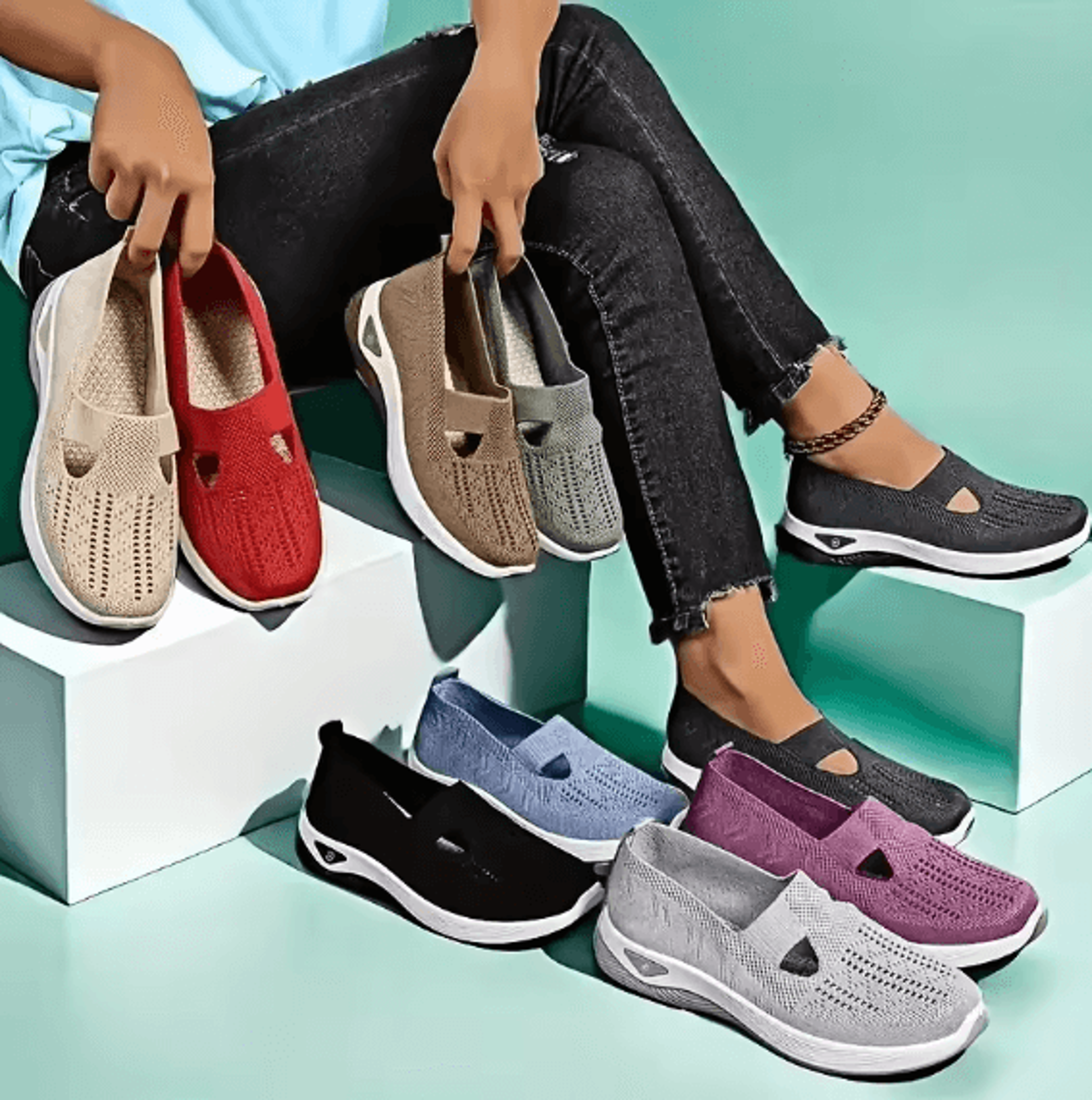 Breathable SlipOn Sports Sneakers Lightweight Trendy For Womens 2