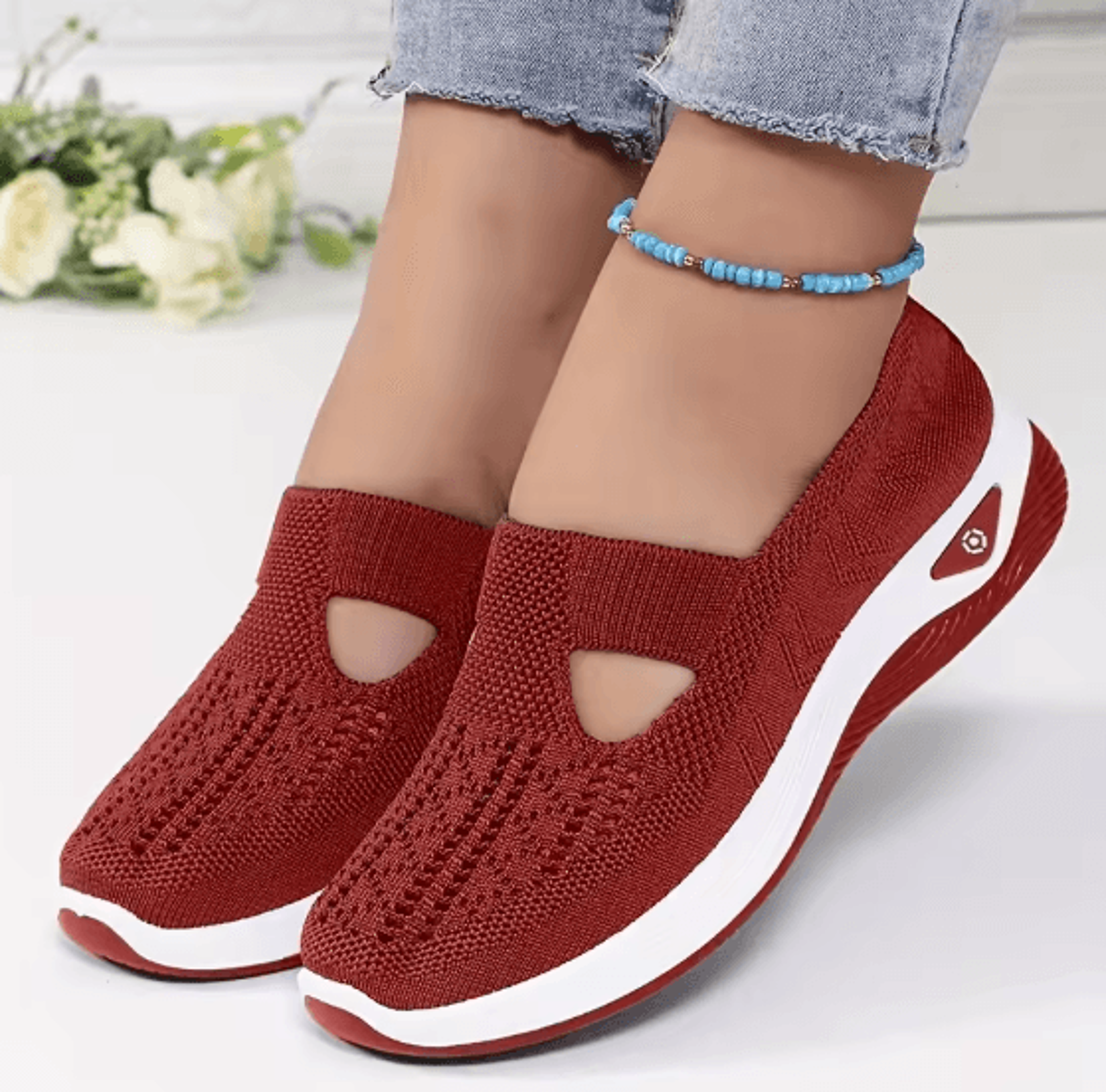 Breathable SlipOn Sports Sneakers Lightweight Trendy For Womens 6