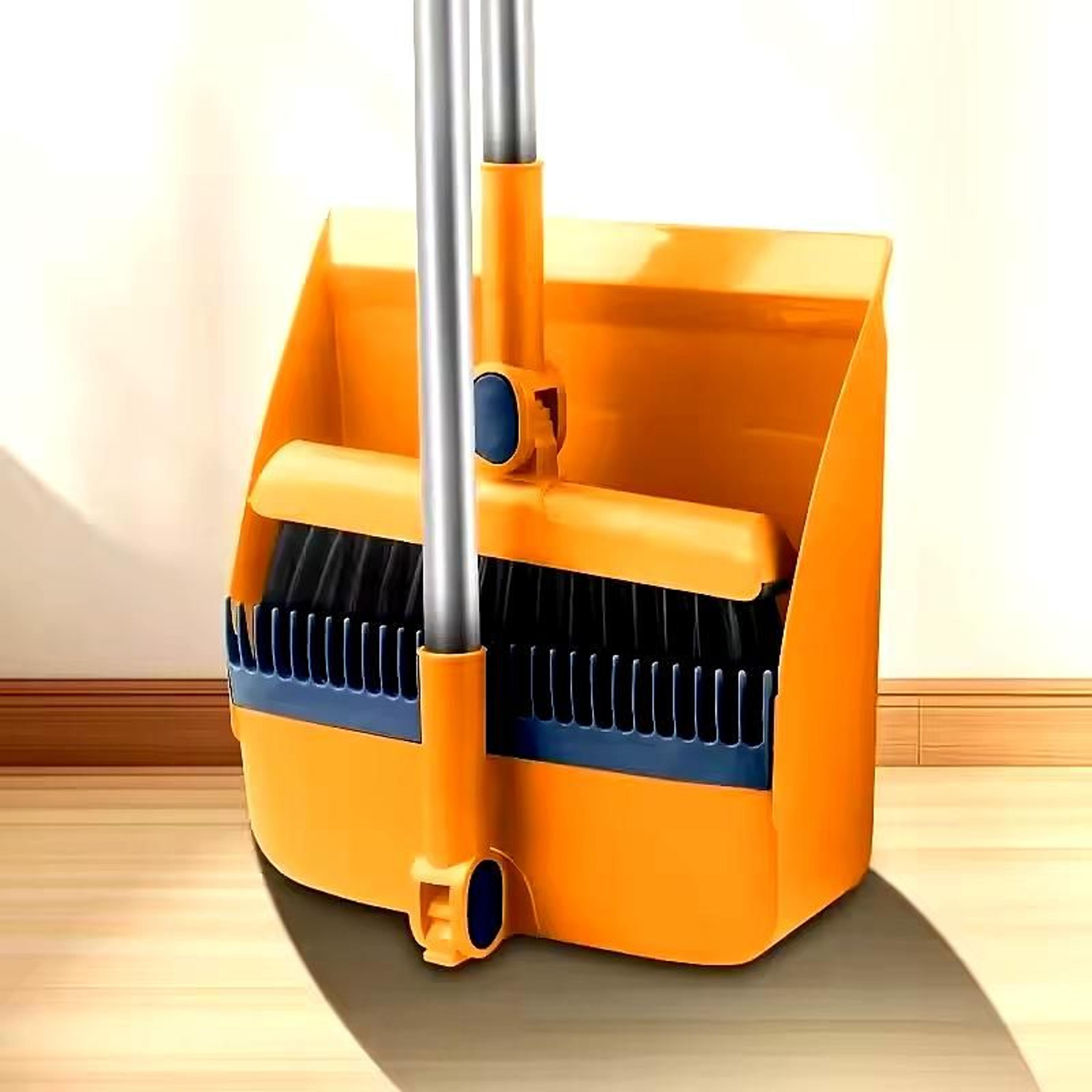 3in1 Rotatable Foldable Magnetic Broom  Dustpan Set With SelfCleaning Teeth  Ideal For Pet Hair  Co 5