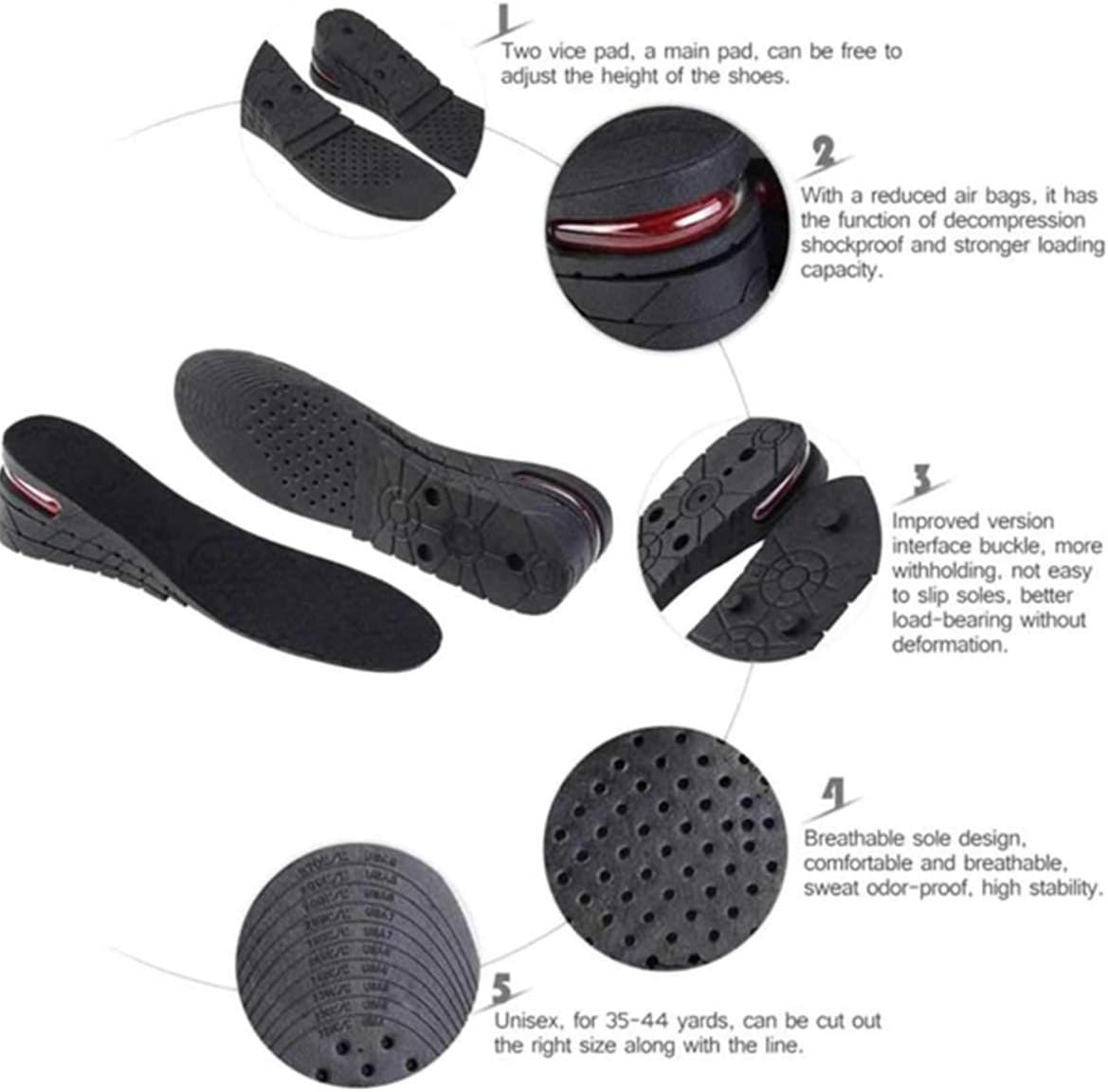 Adjustable Height Increase Insoles  Air Cushion Elevator Inserts For Men  Women 39cm Boost 5