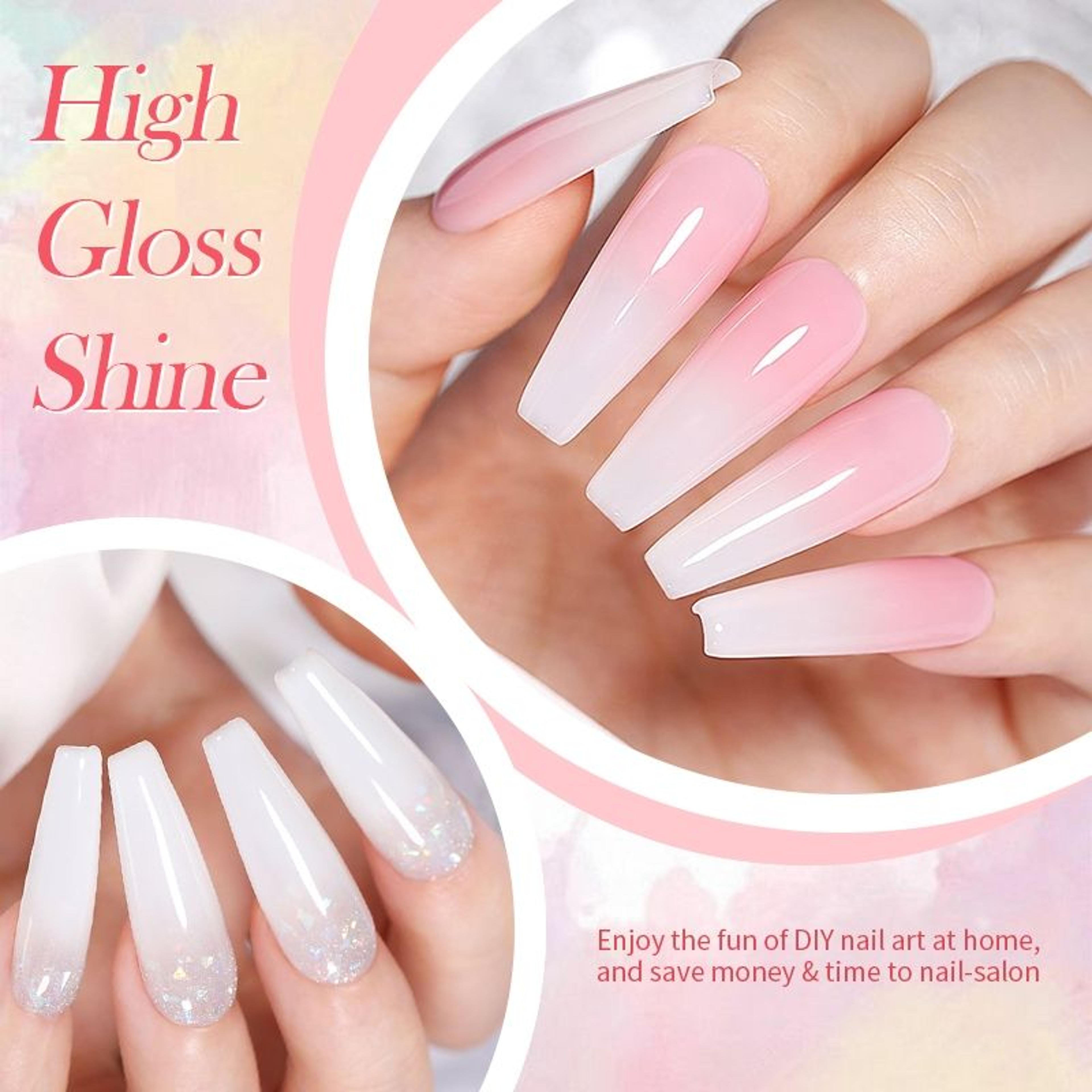 BORN PRETTY Milky Pink Rubber Base Gel LongLasting Semi Permanent UV LED Nail Polish 3