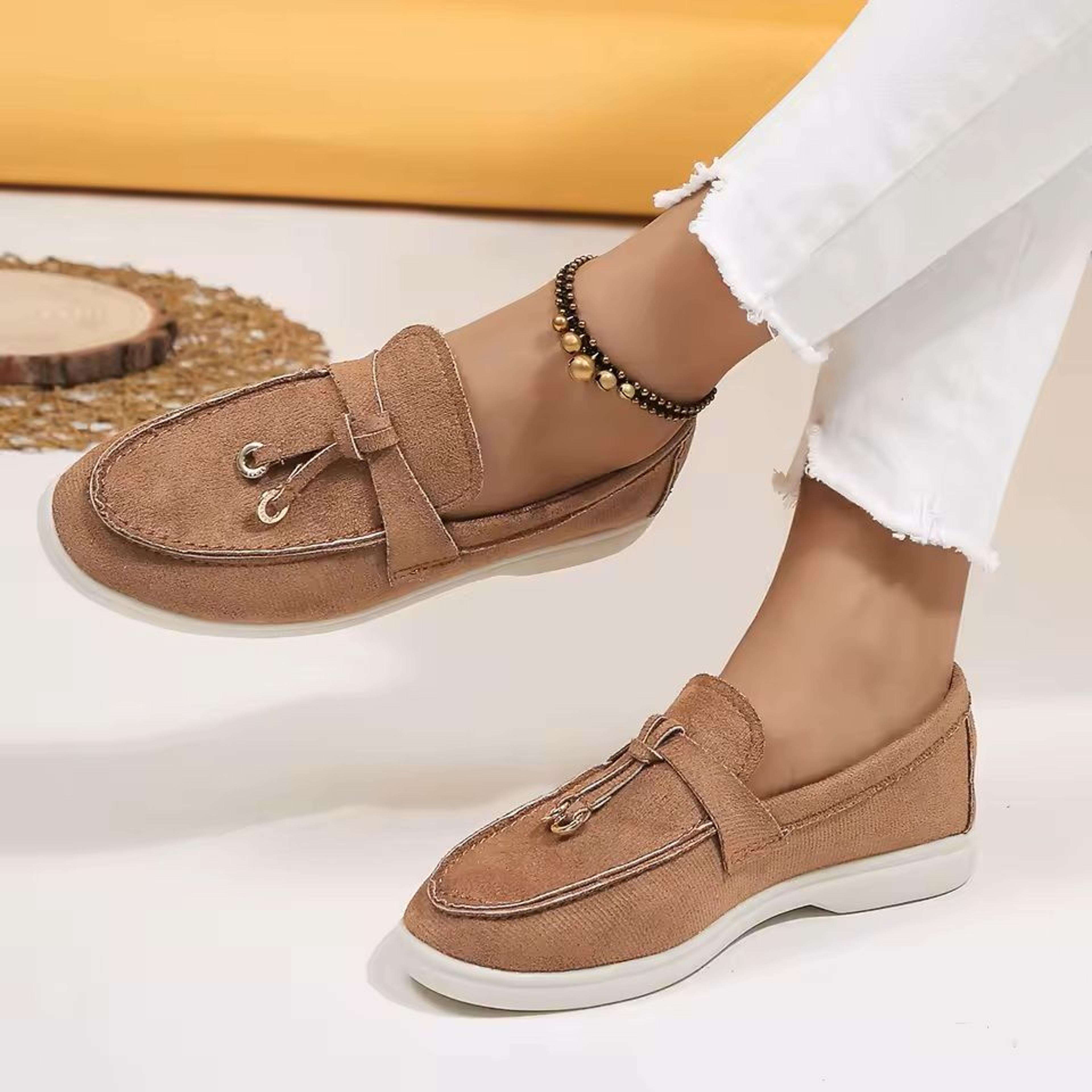 Lefu Womens Soft Leather Retro Lazy Step On Flats 3
