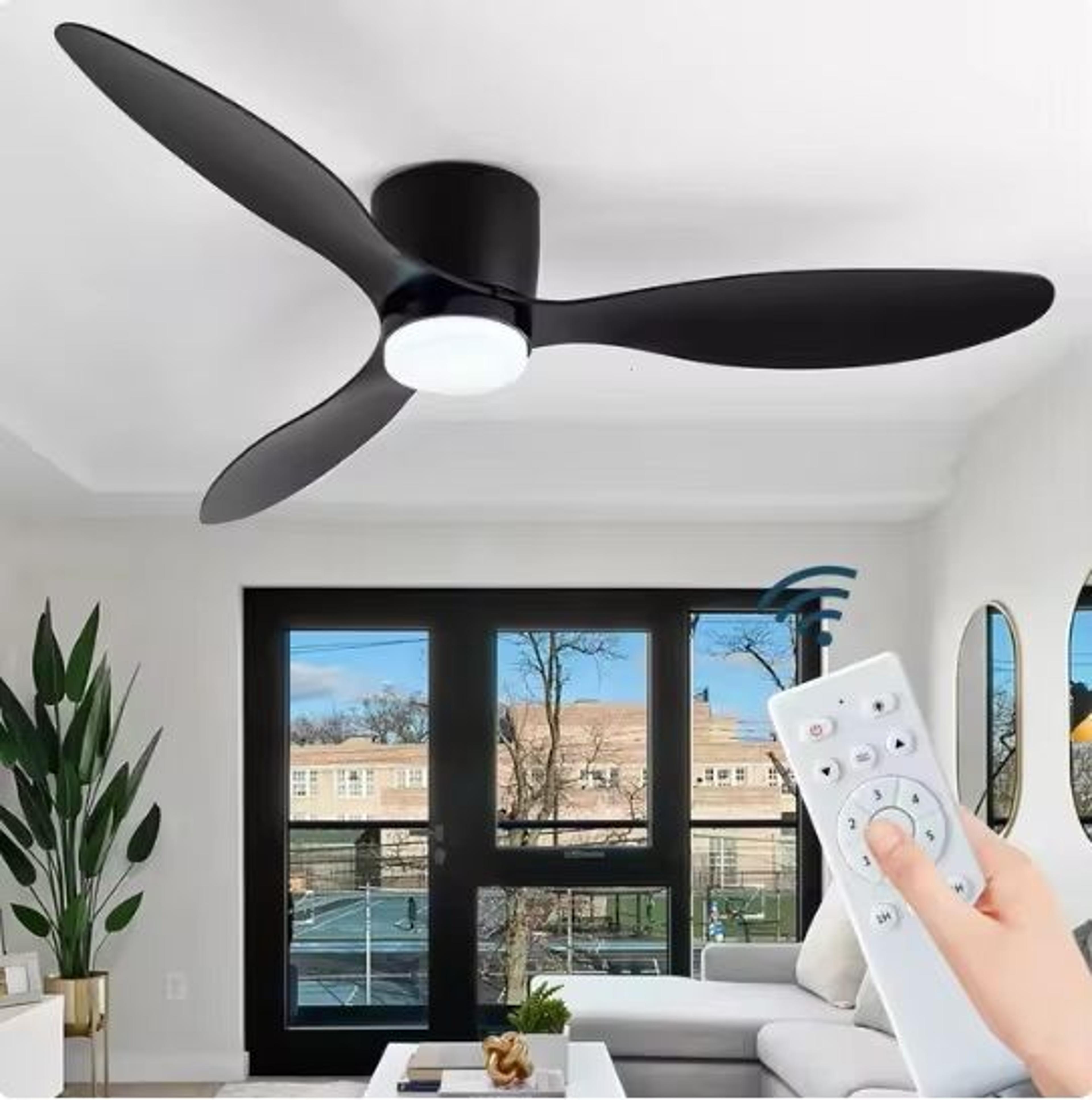 IRALAN Ceiling Fan With Light Reversible DC Motor 6 Speed Dimmable 6