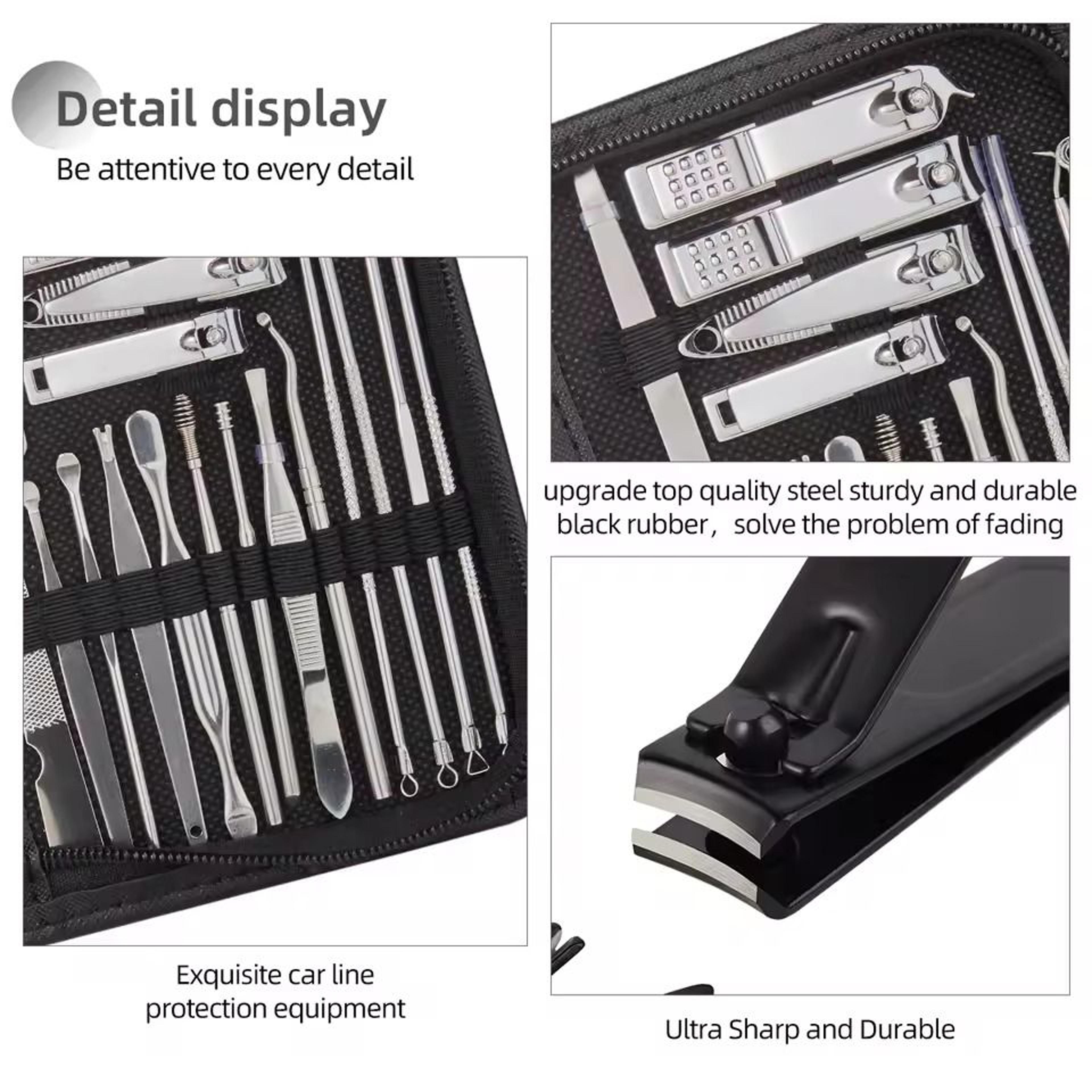Professional Stainless Steel Manicure And Pedicure Set Grooming Kit With Scissors And Nail Tools 2