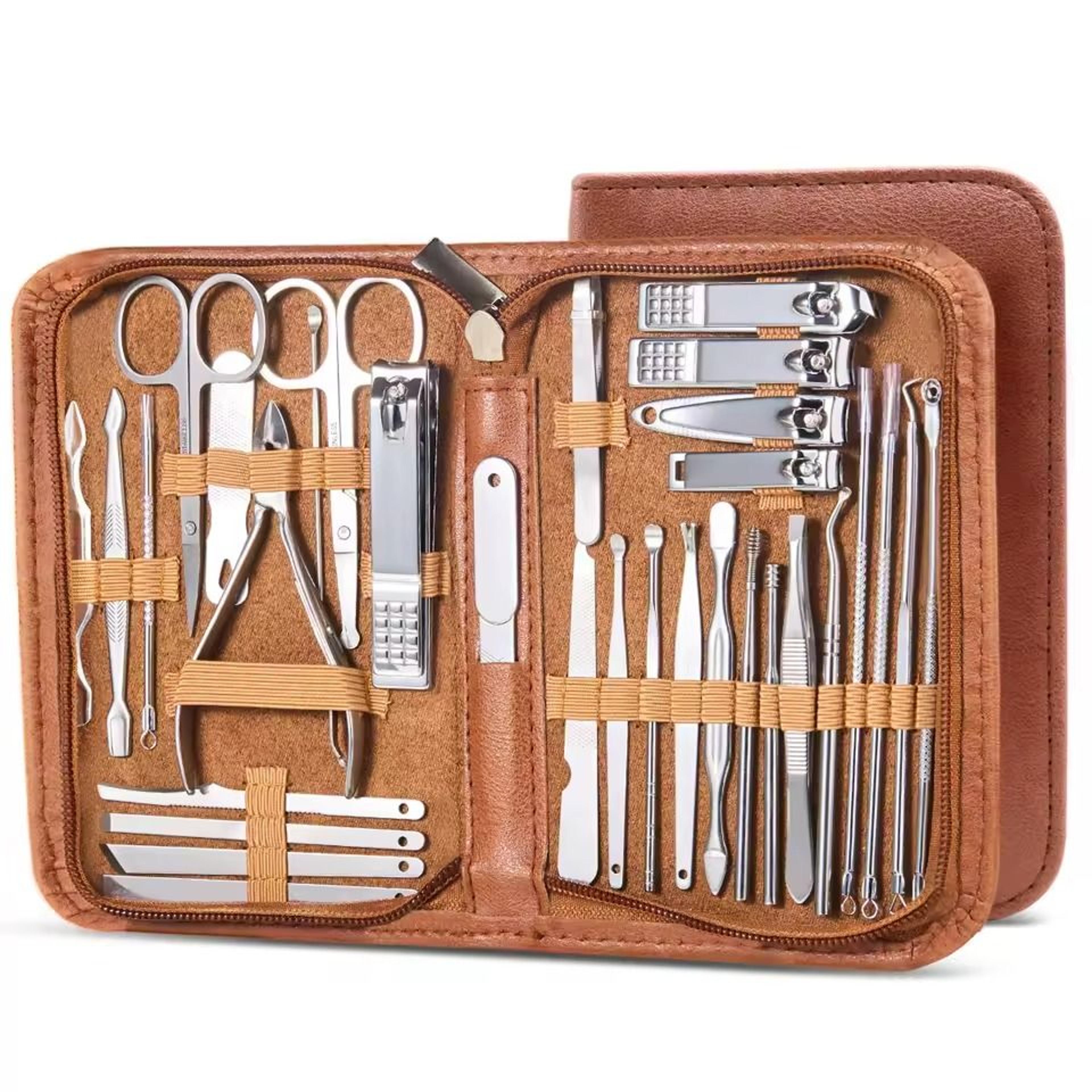 Professional Stainless Steel Manicure And Pedicure Set Grooming Kit With Scissors And Nail Tools 7