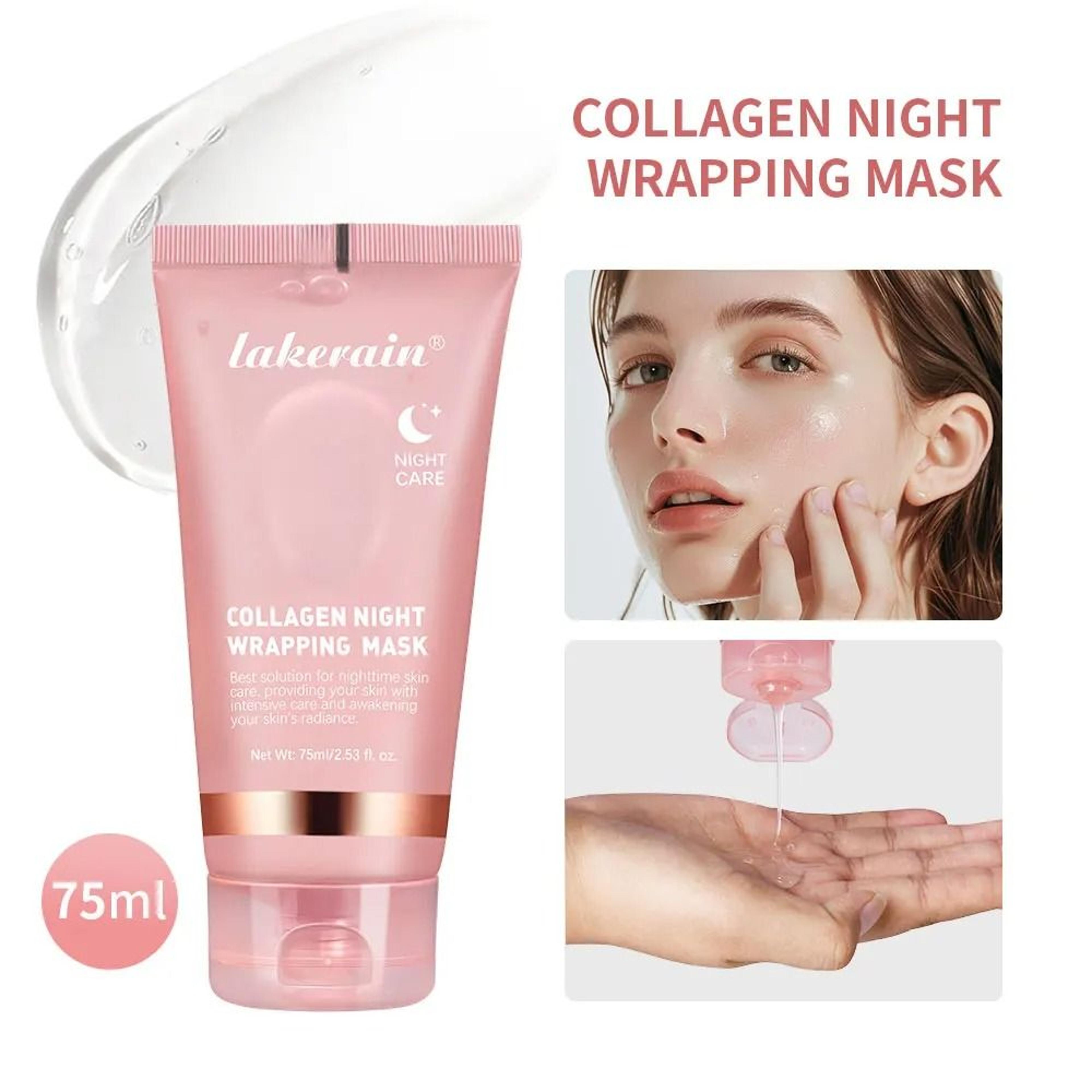 Collagen Night Wrapping Peel Off Mask 75ml Hydrating Korean Facial Mask Cream For Overnight Skin Re 6