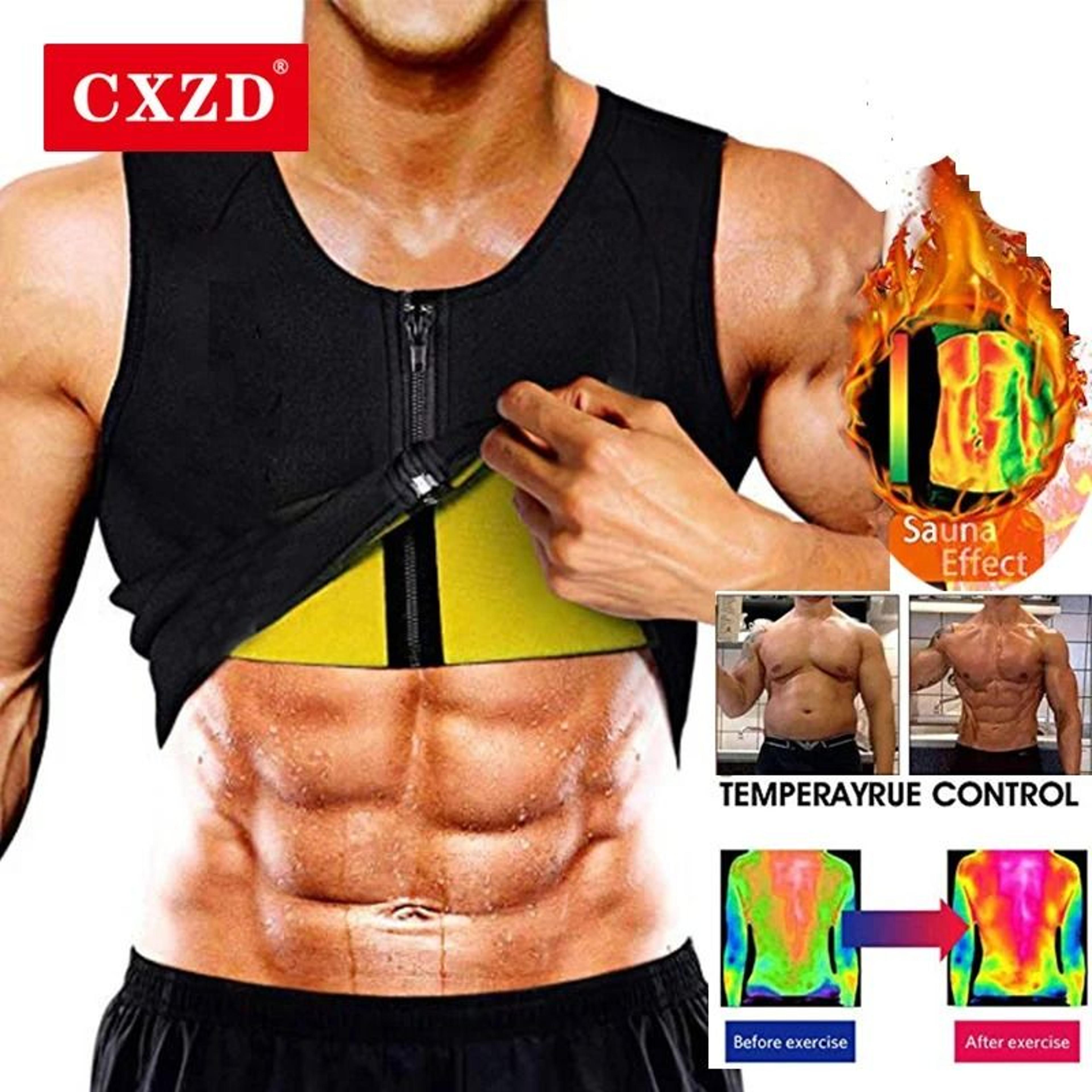 men's sauna waist trainer slimming tank top with sweat compression for workout & fat burn