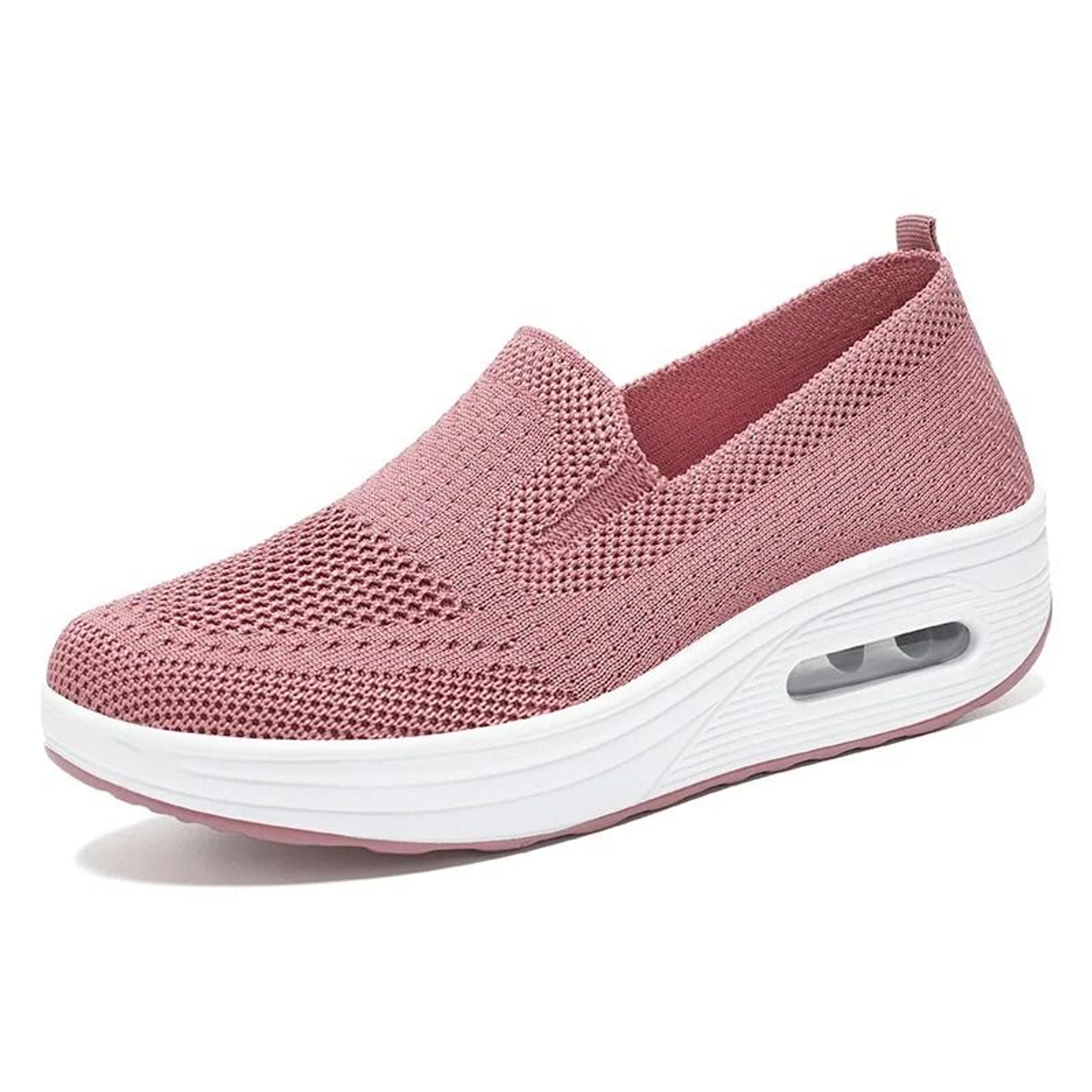Lightweight Air Platform Slip On Sneakers For Women Casual Comfort Walking Shoes With Wedge Heel 10