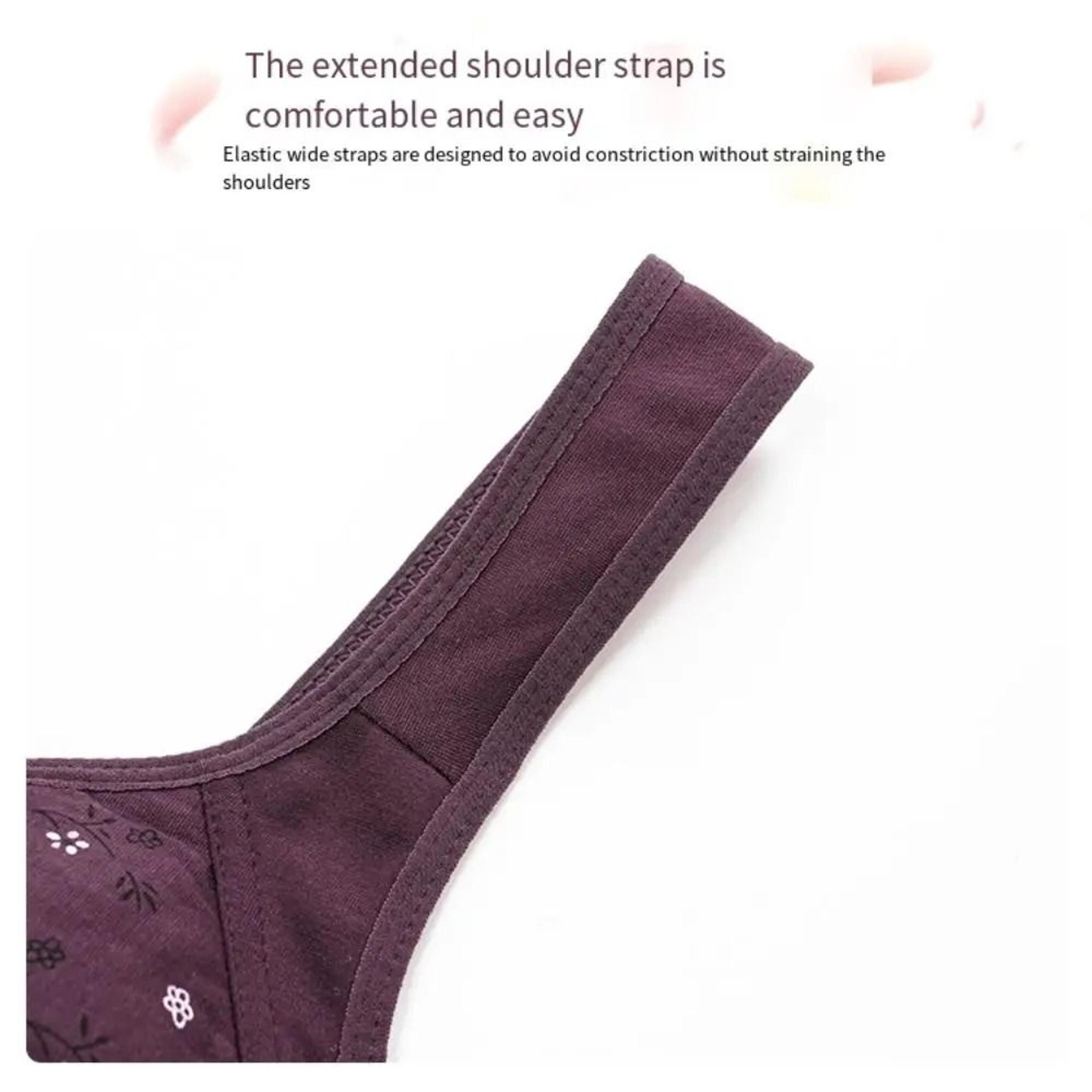 Comfortable Front Closure Cotton Bras For Older Women With Breathable No Wire Support And Plus Size