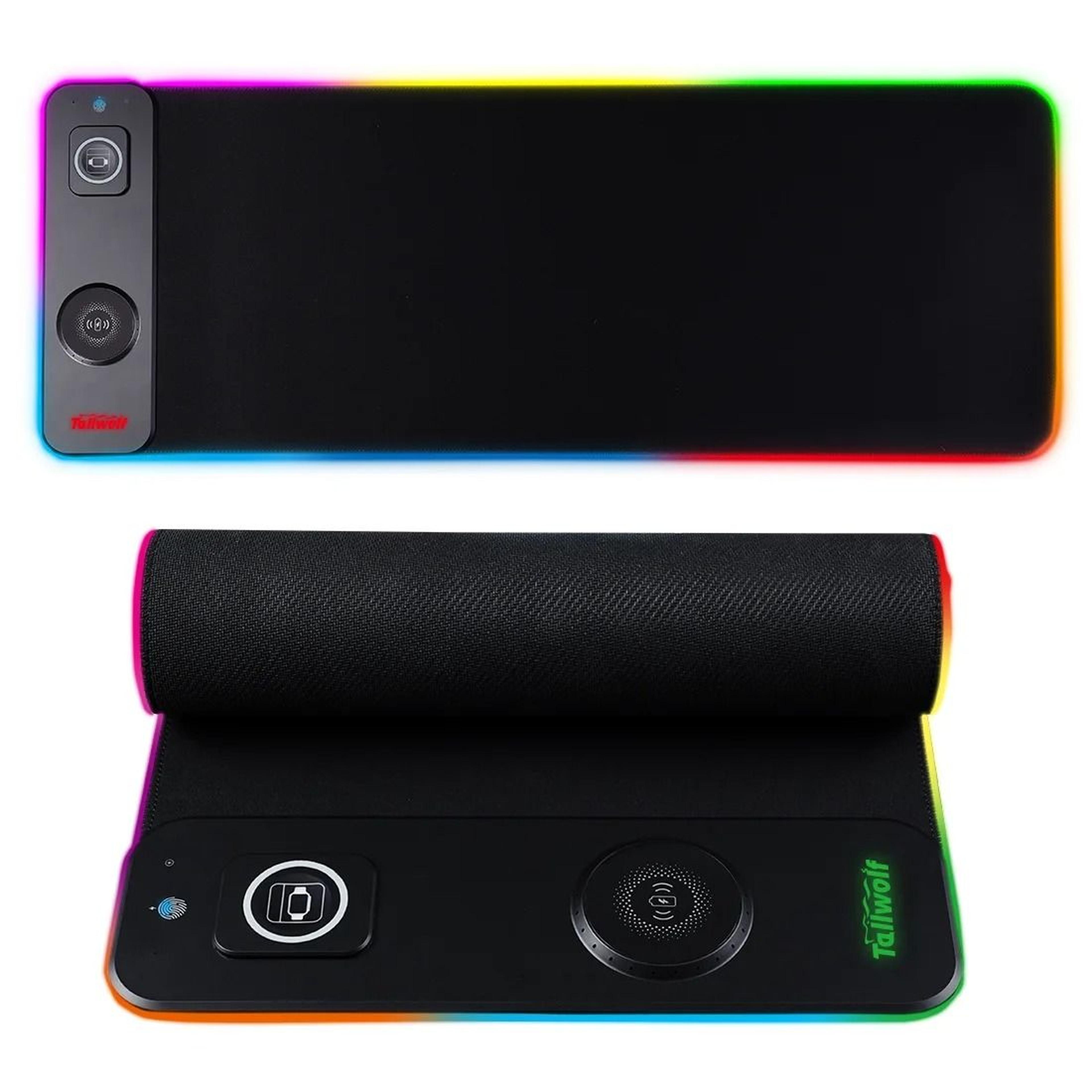 Wireless Charging RGB Mouse Pad With Luminous Edge For Gaming And Phone Charging Desktop Setup 7