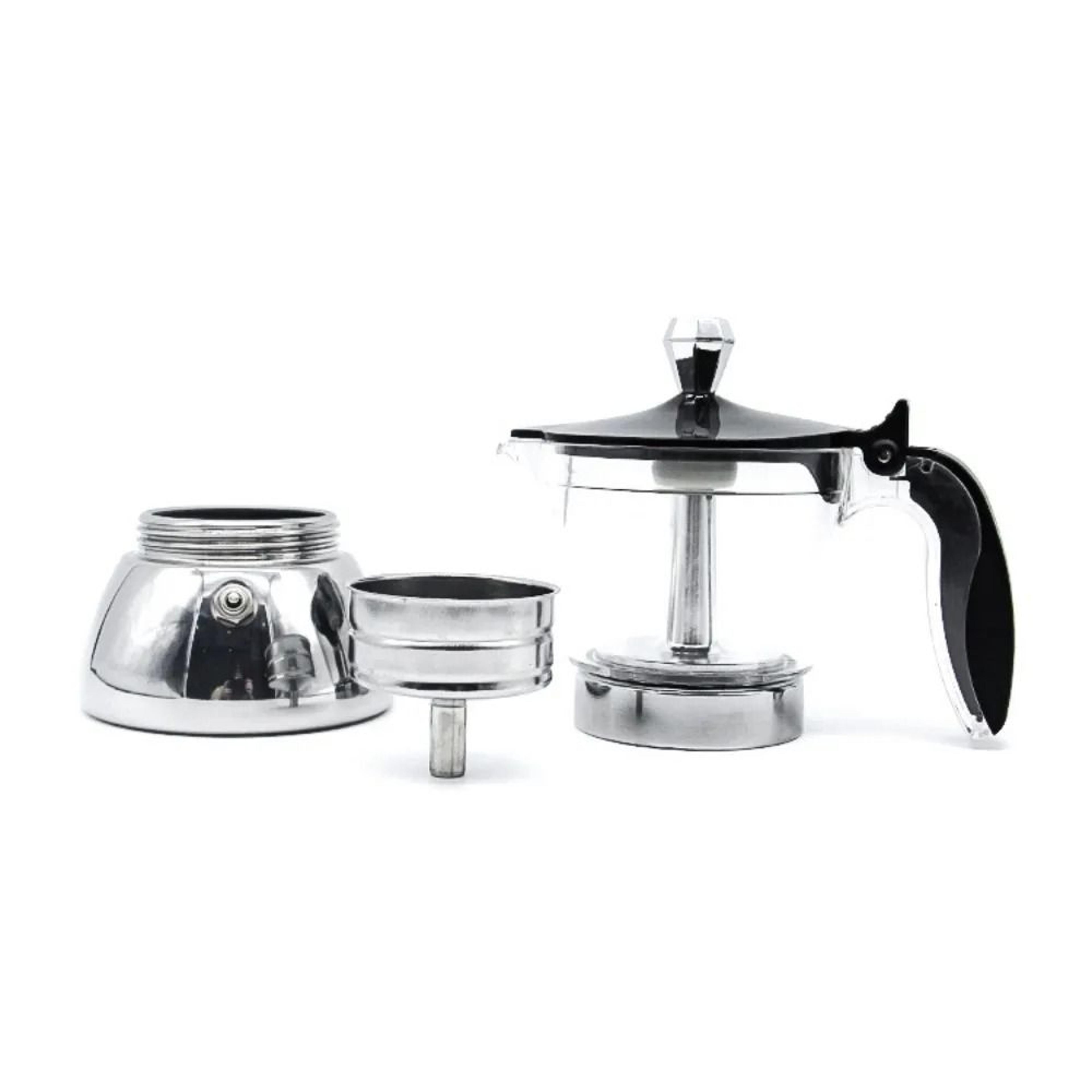 Visible Stainless Steel Moka Pot Coffee Maker With Transparent Pot Body For Espresso And Home Brewi 3