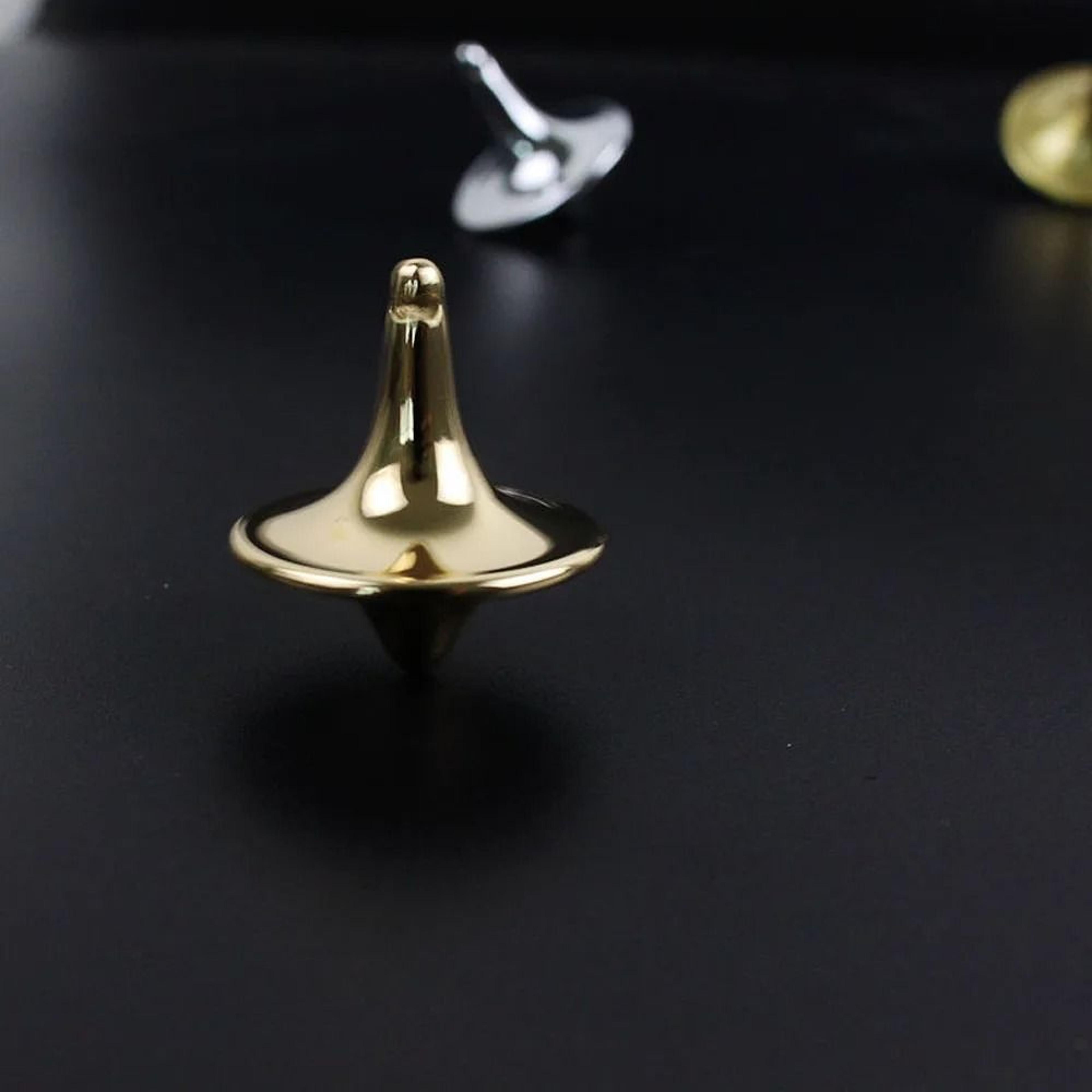 Precision Metal Spinning Top Silver Gyro Toy For Focus And Desk Display 6