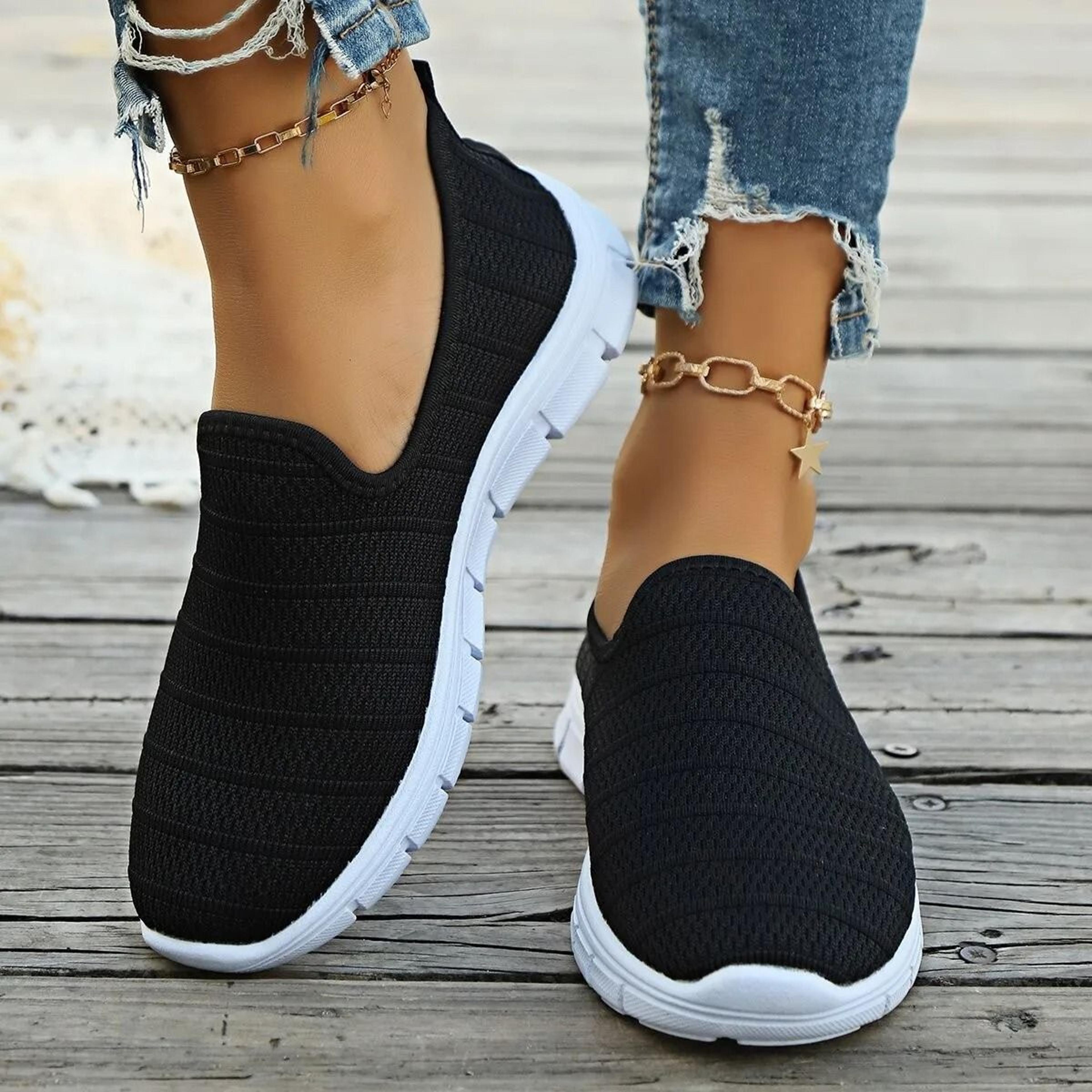Womens Slip On Mesh Sneakers Summer Casual Lightweight Walking Loafers With Soft Sole And Breathabl 0