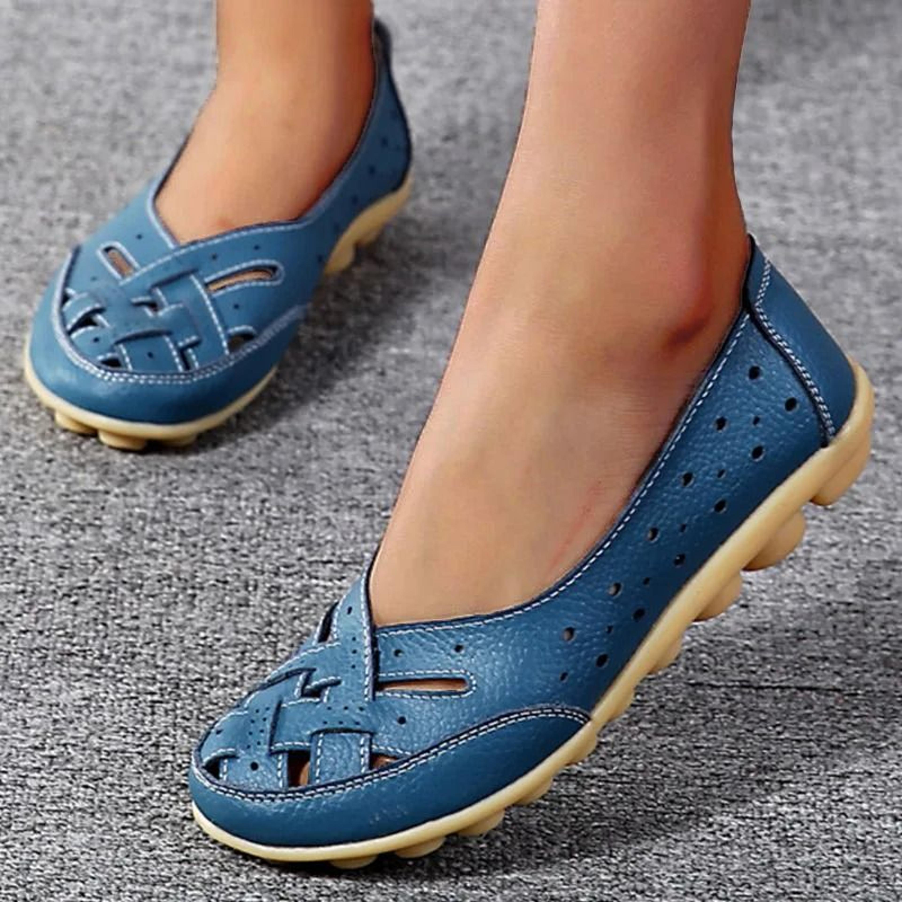 Soft Leather Slip On Loafers For Women Breathable Summer Flat Shoes For Nursing Casual Comfort And  0