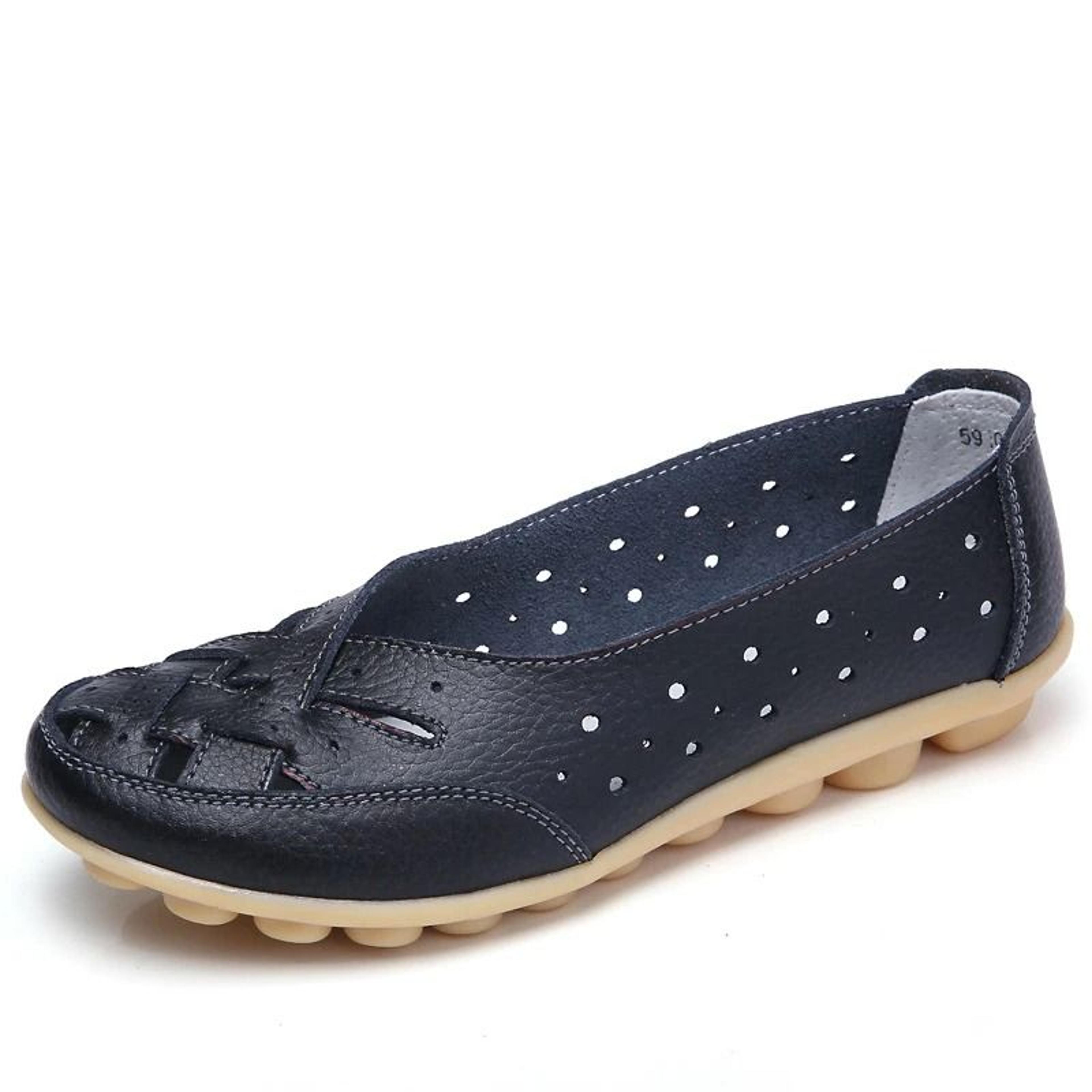 Soft Leather Slip On Loafers For Women Breathable Summer Flat Shoes For Nursing Casual Comfort And  5