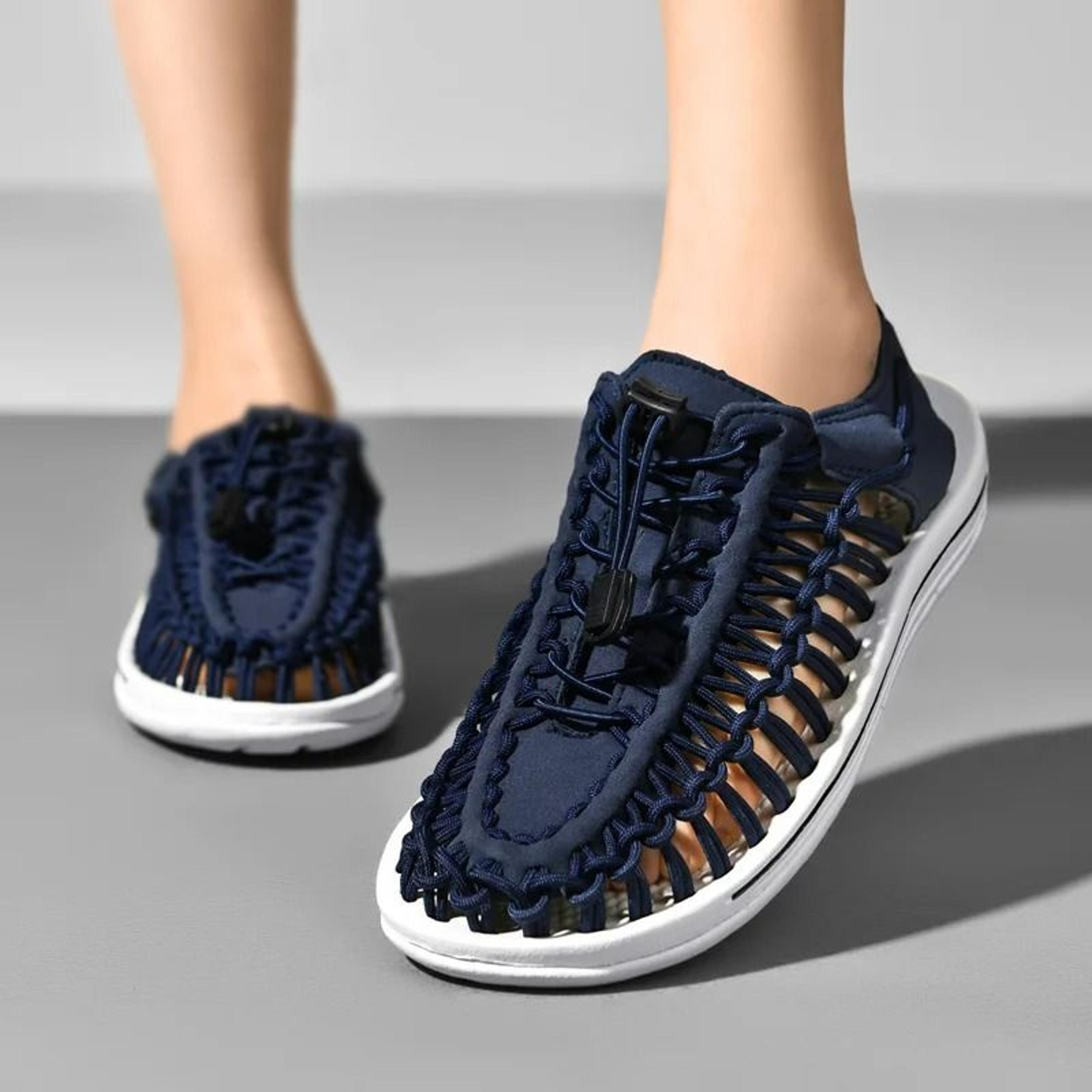 Handmade Summer Sandals For Men With Weaving Design Breathable Slip On Beach Flats For Outdoor Casu 4