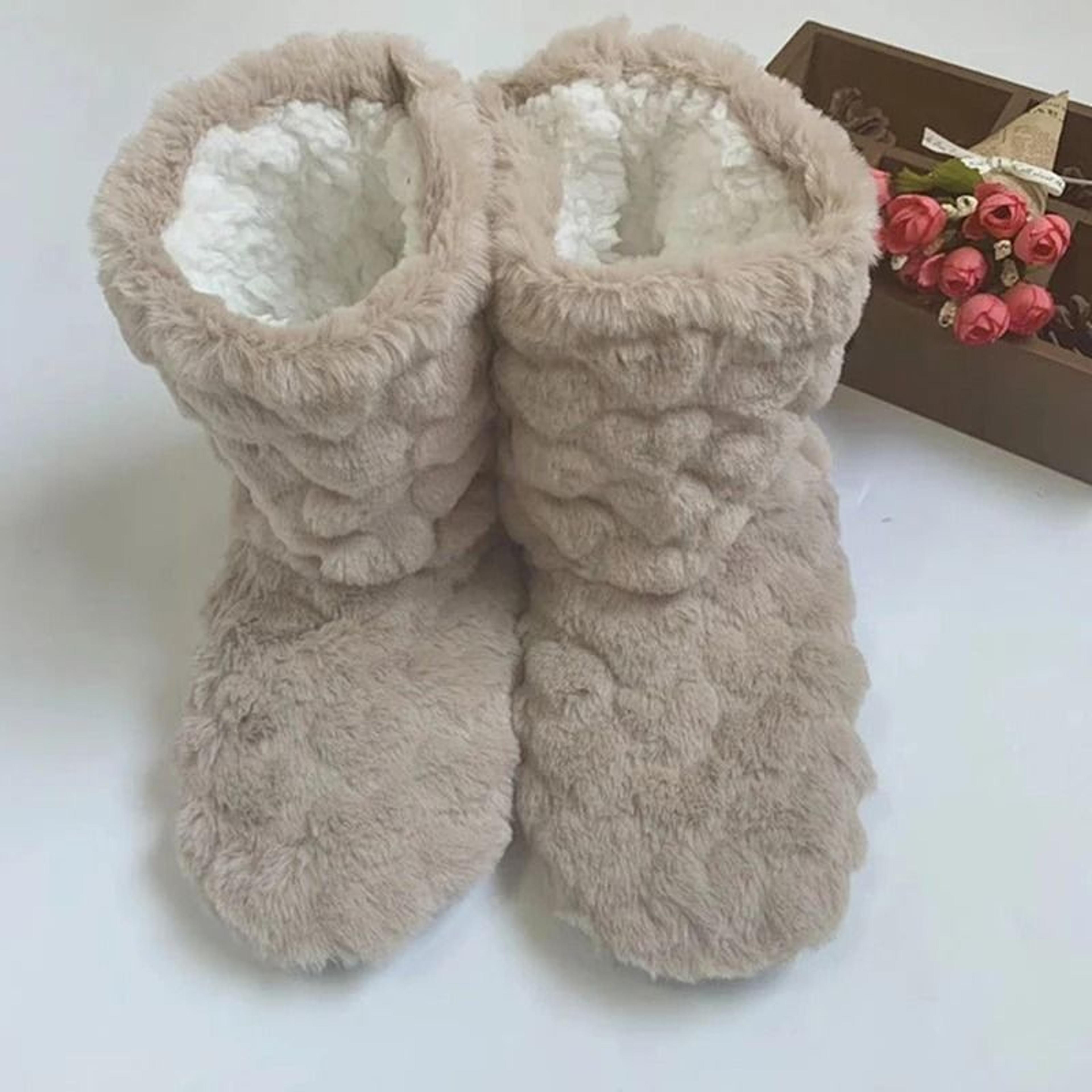 Winter Velvet Slipper Socks For Women With Anti Slip Sole Thick Lining High Tube Design For Indoor  10