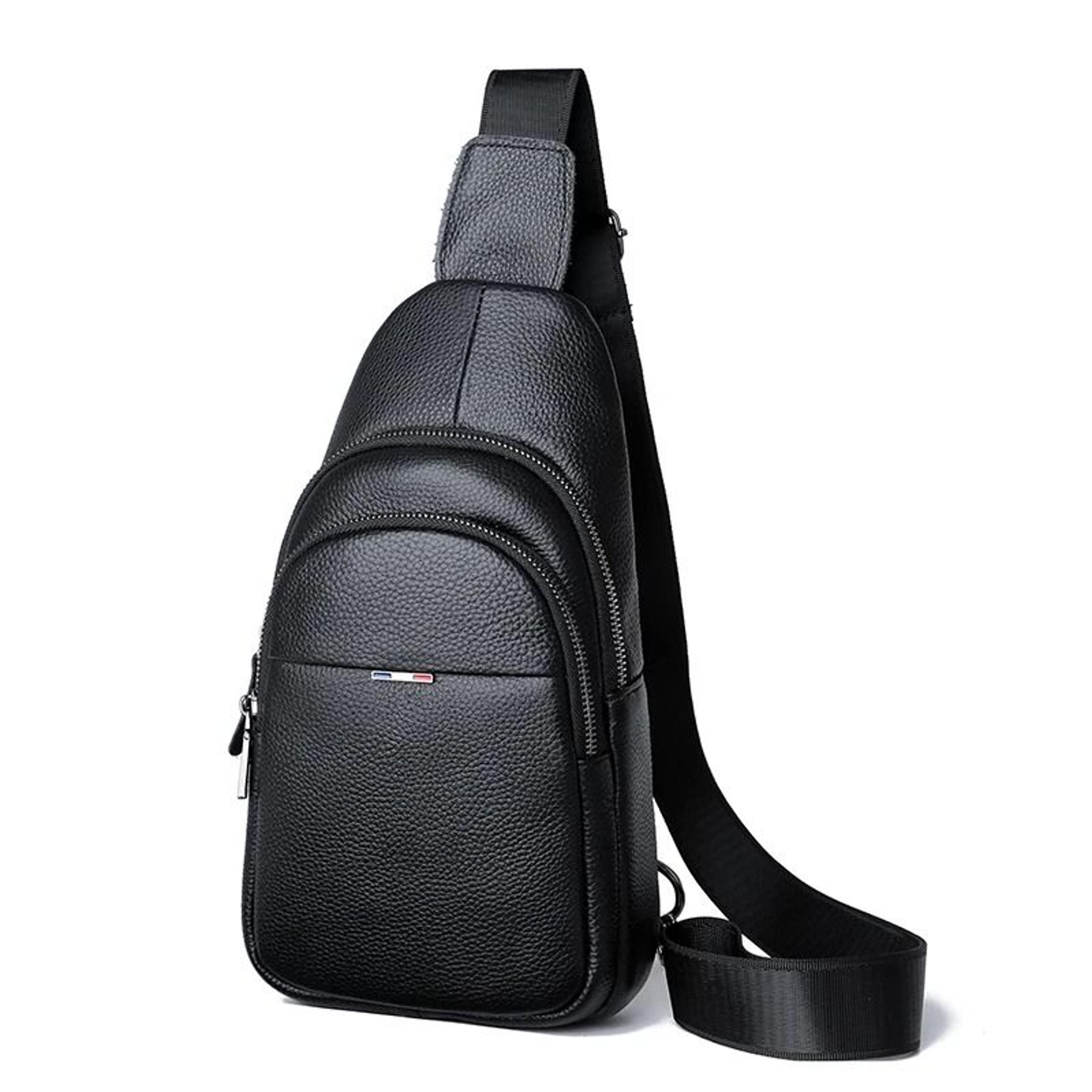 Mens Genuine Leather Crossbody Chest Bag With Adjustable Strap For Daily Travel And Casual Use 6