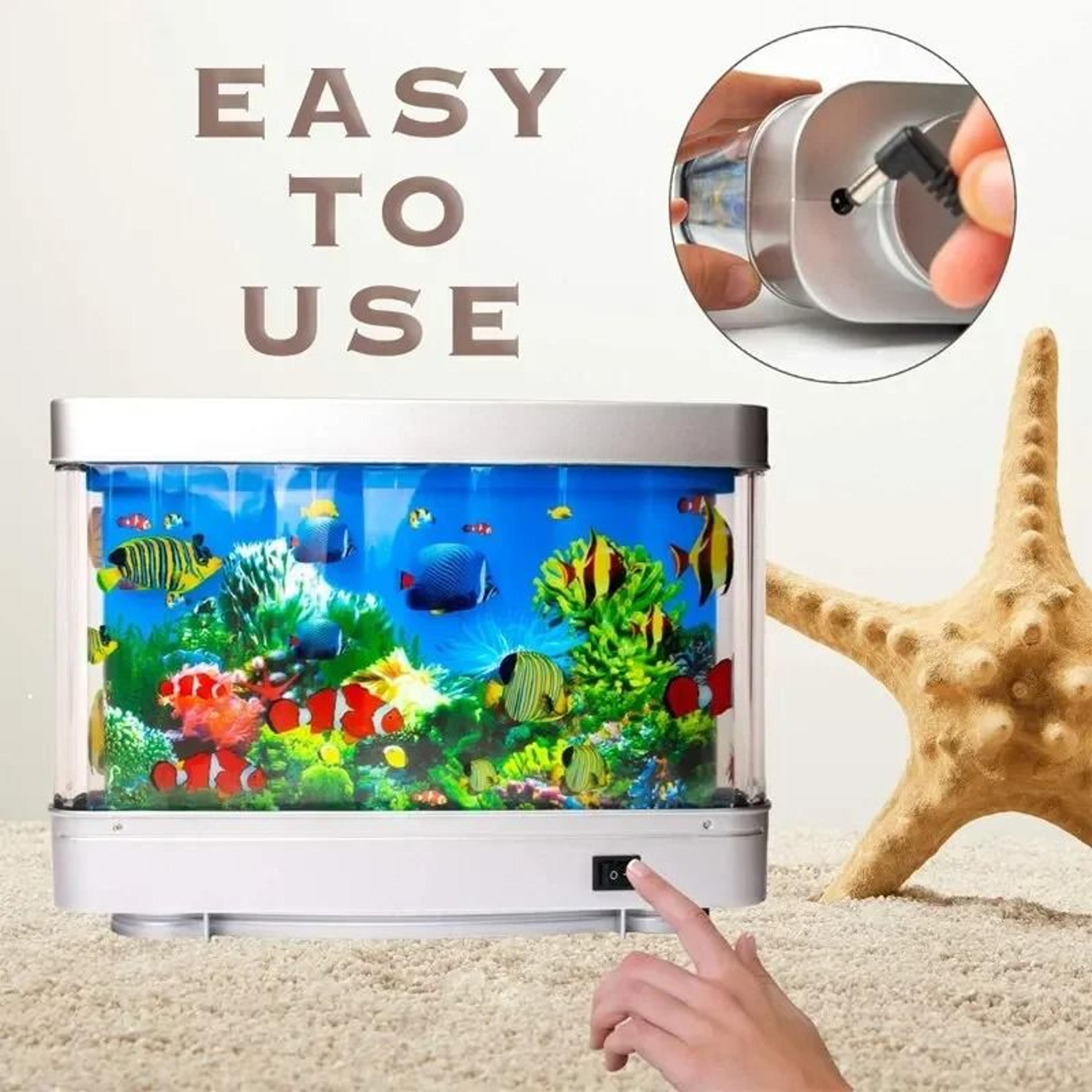 Tropical Fish Tank Lamp Virtual Ocean Motion Night Light 1