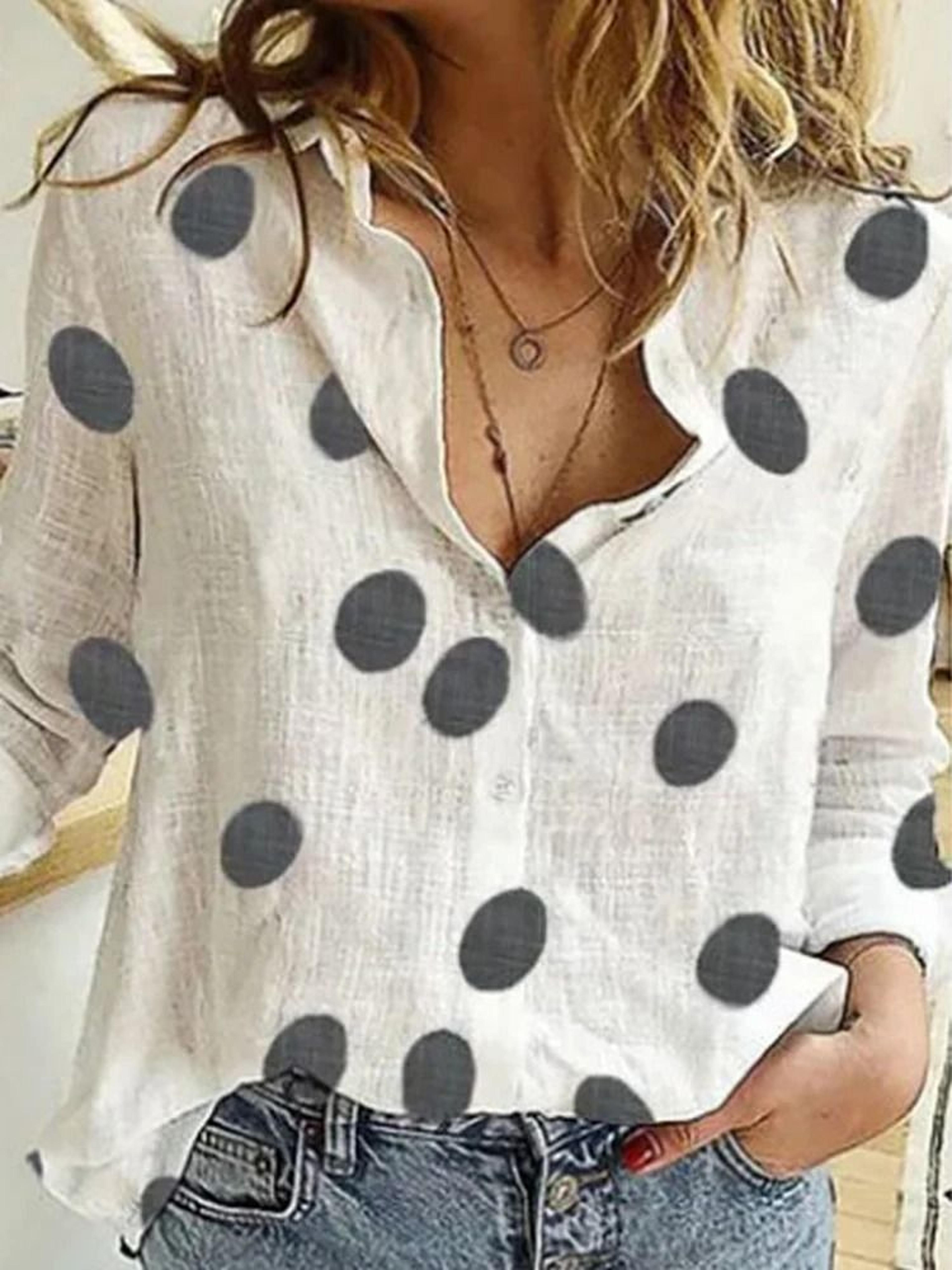 Womens Cotton Linen Button Down Lapel Blouse 19