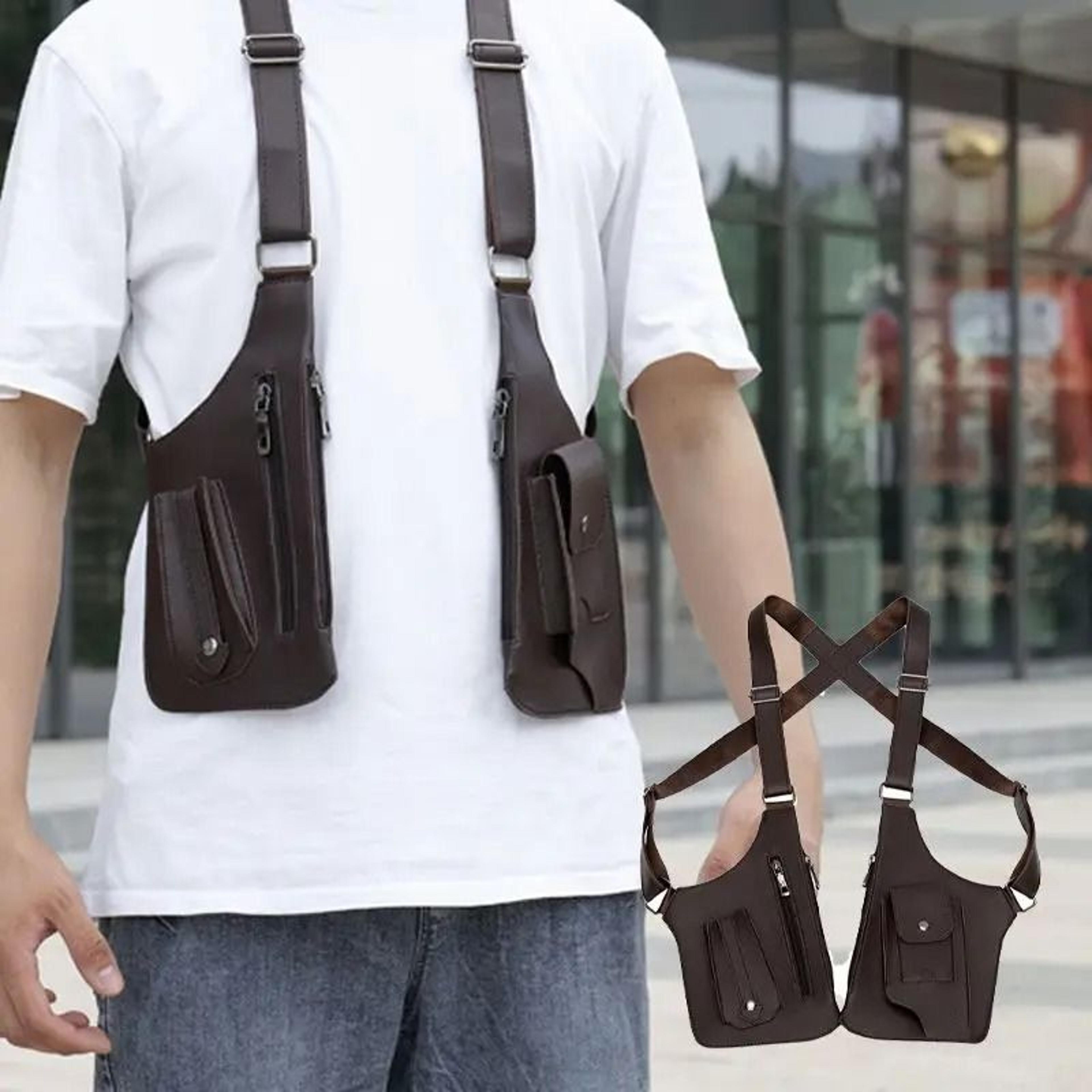 Medieval Leather Harness Holster Bag Hidden Anti Theft Phone Pouch 1