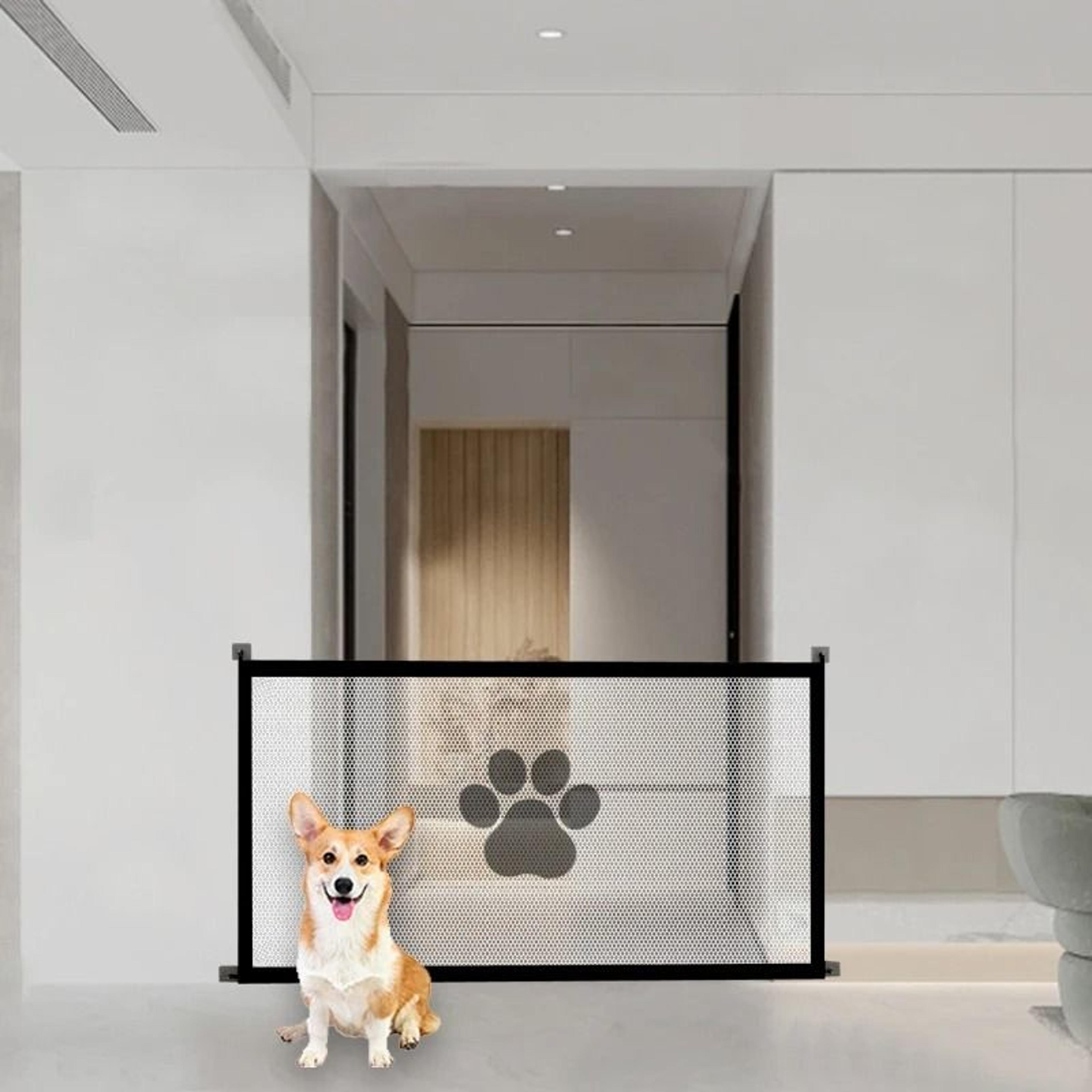 Portable Folding Mesh Pet Barrier For Dogs And Cats Breathable Safety Gate 2